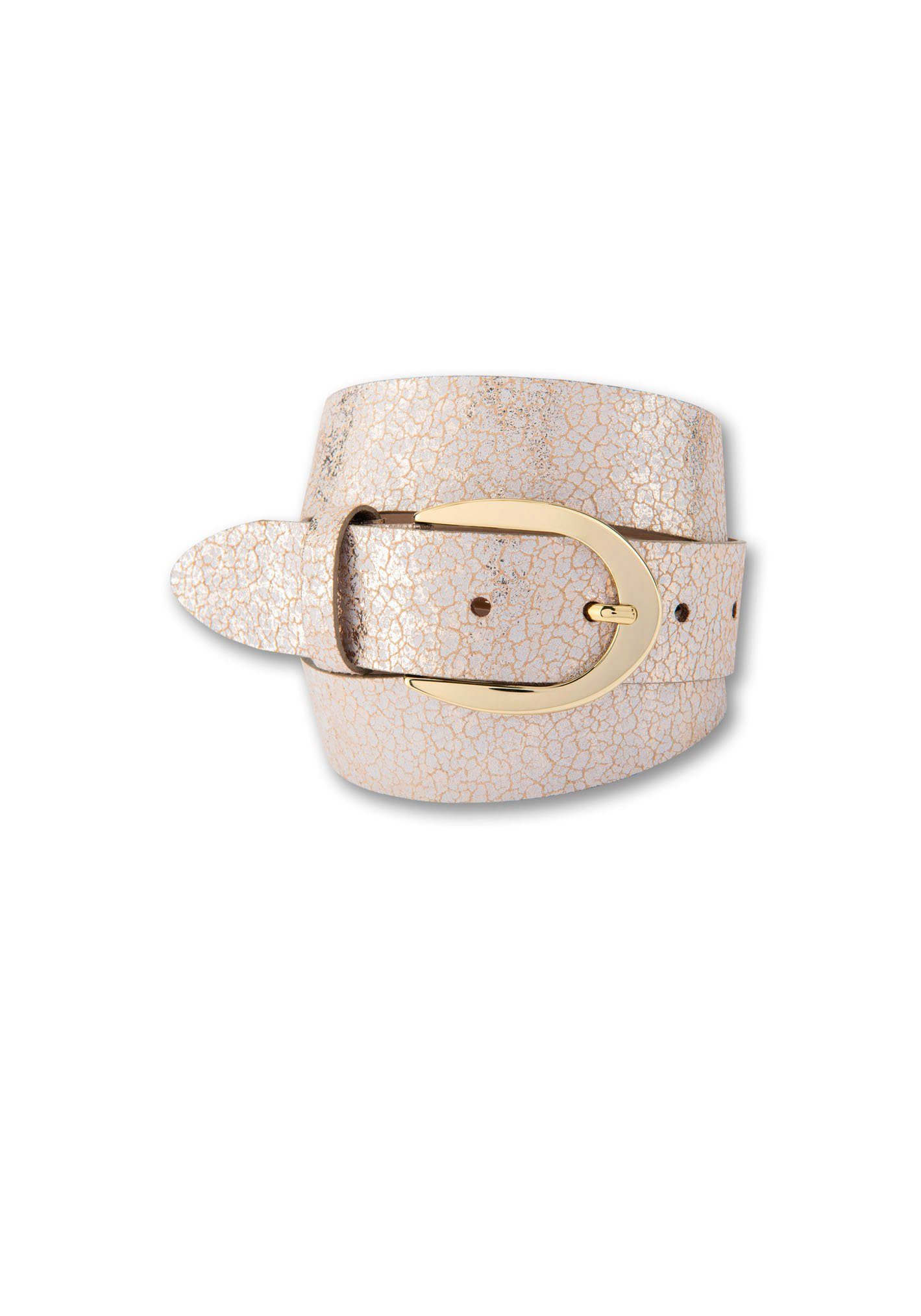 BERND GÖTZ Ledergürtel mit Metallicprint