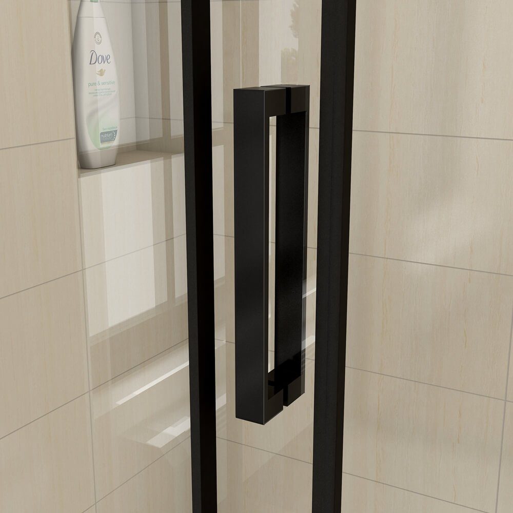 duschspa Dusch-Schiebetür 195cm 8mm Nano Glas Schiebetür Nischentür Duschtür Dusche Duschkabine, 110x195 cm, Einscheibensicherheitsglas, Sicherheitsglas, (Set)  – Bild 5 von 5