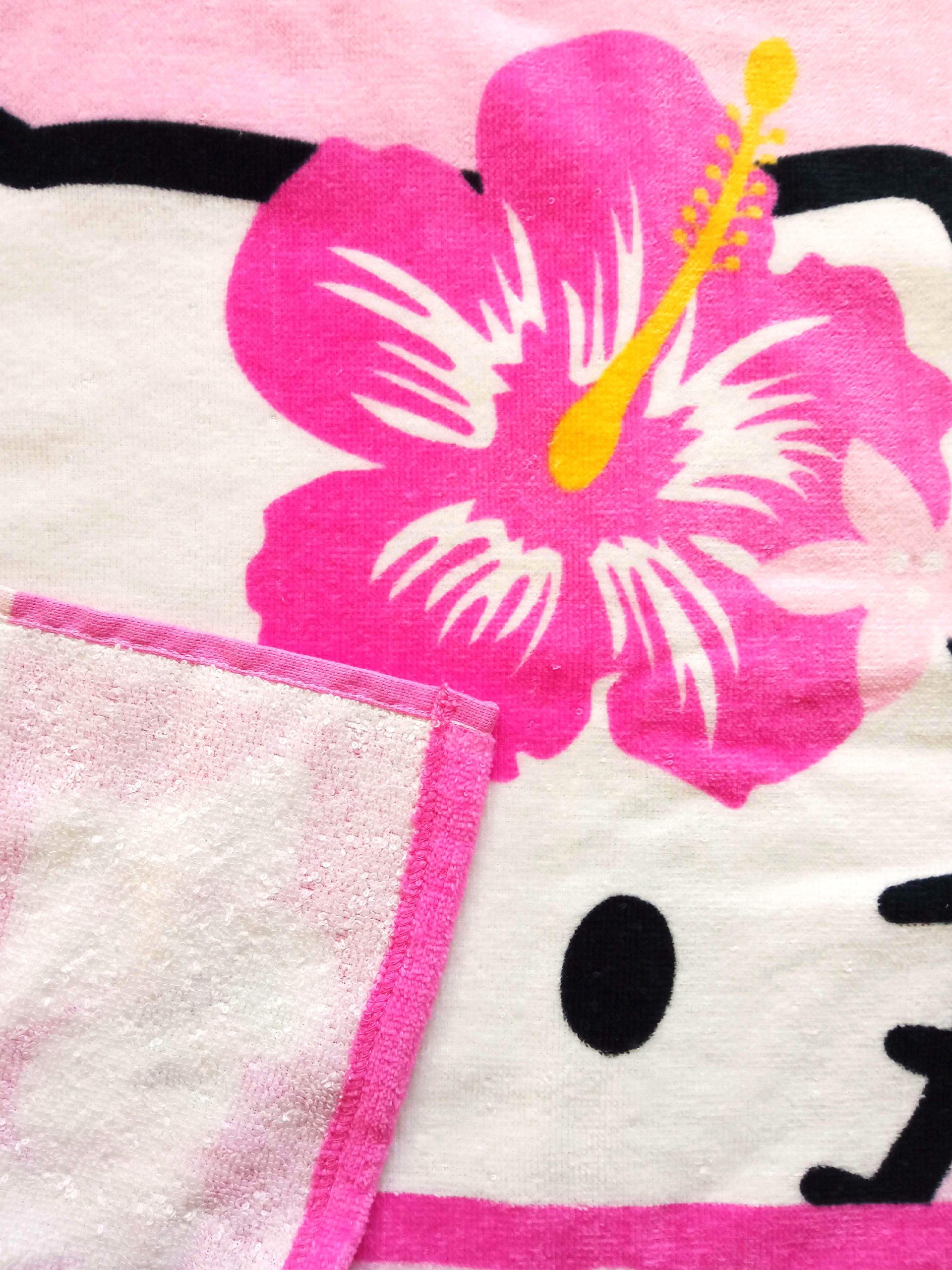 United Labels® Strandtücher Hello Kitty Badeponcho Handtuch Badetuch mit Kapuze 50 x 100 cm