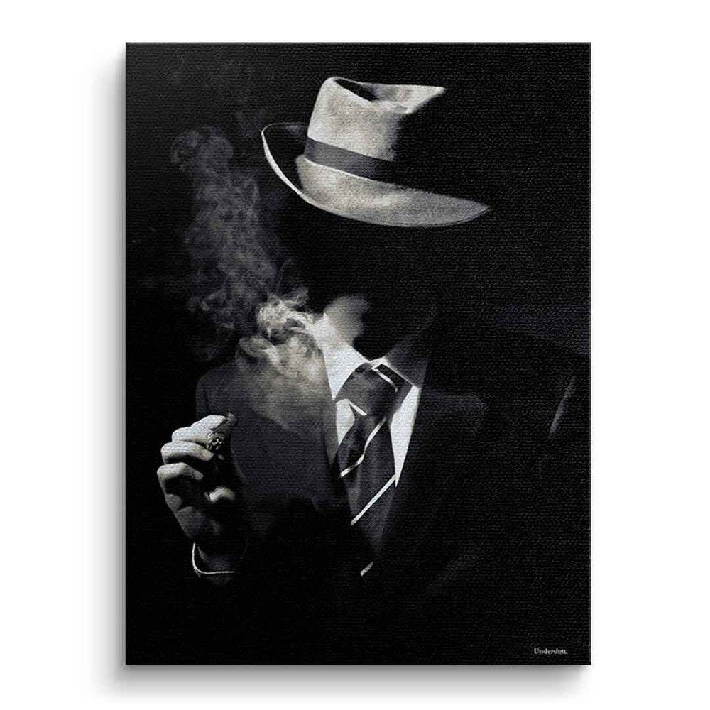 DOTCOMCANVAS® Leinwandbild Nobody, Leinwandbild Nobody Portrait schwarz grau Druck Wandbild
