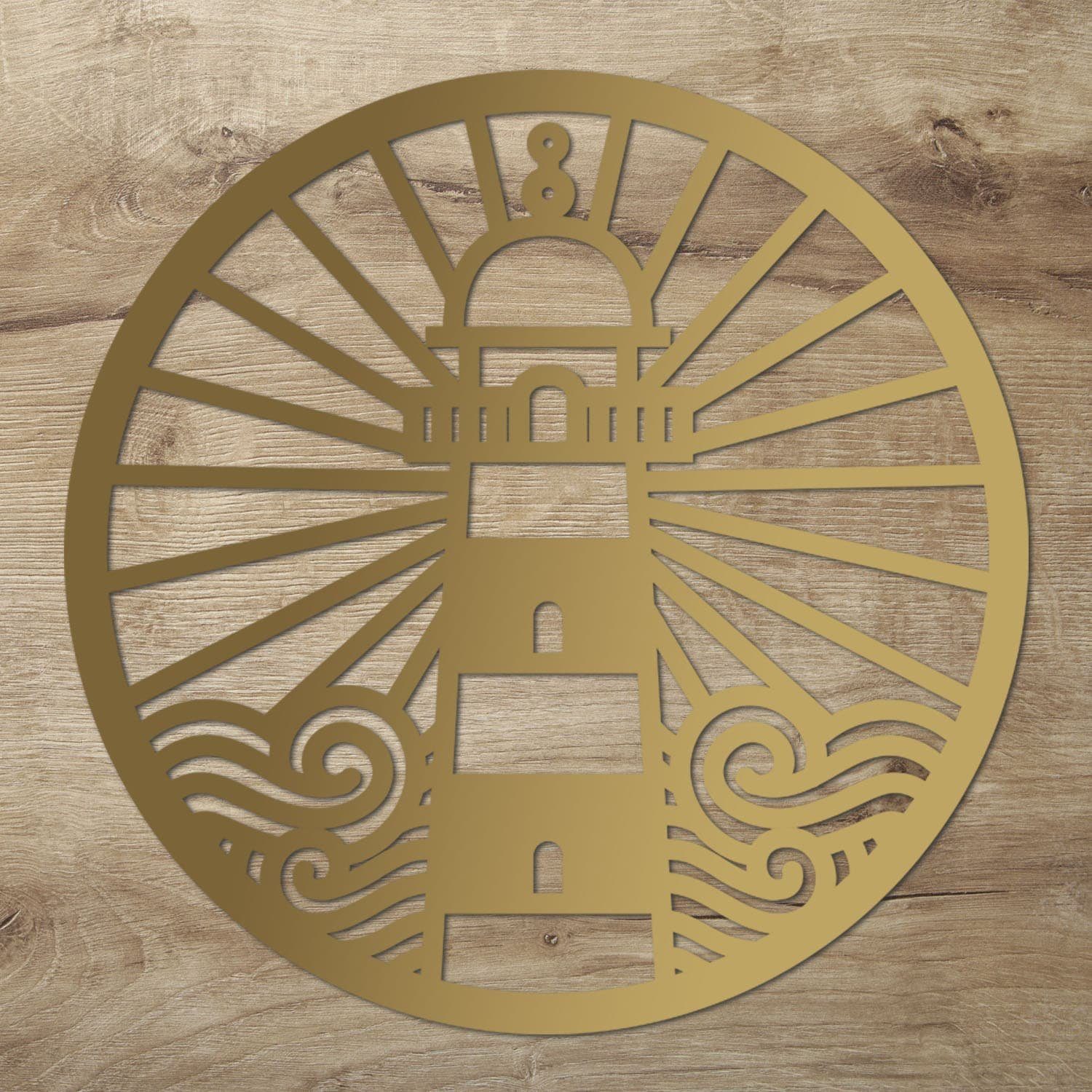 Namofactur 3D-Wandtattoo Leuchtturm im Holzreifen Wanddeko Hoop maritim Wandbild, Holz Leuchtturm Kreis maritime Wandgestaltung Nordsee / Ostsee Fans