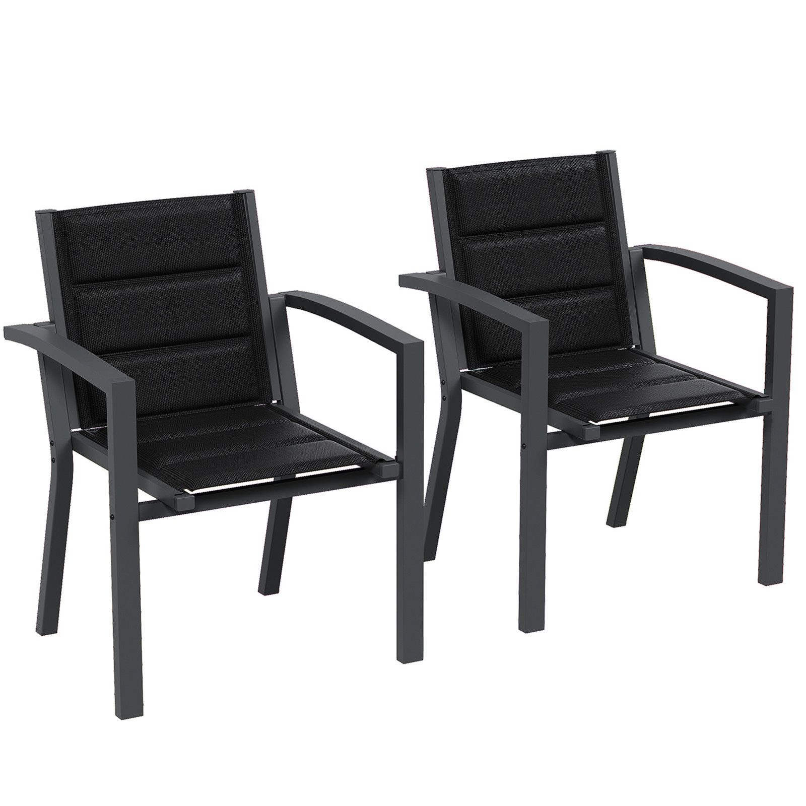 HOMALL Gartenstuhl Stapelstuhl Aluminiumstuhl Terrassenstuhl Camping Stapelbar Hochlehner (Set, 2 St), Bis 160kg Für Esszimmer, Terrasse, Balkon, Garten, 2 Größen 3 Farben