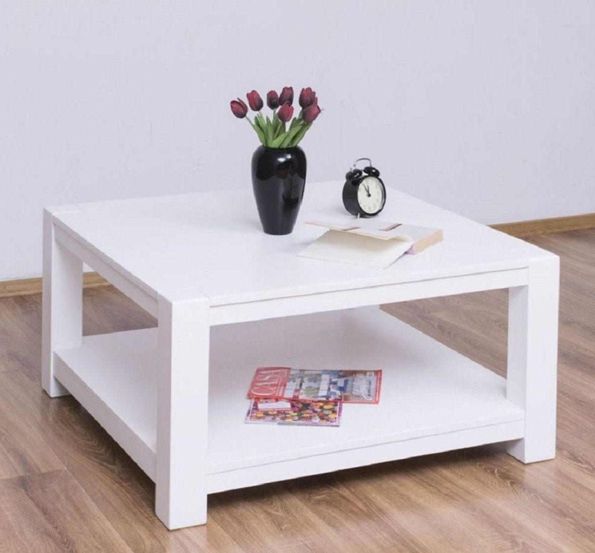 Massivholz - Wohnzimmertisch Möbel 45 90 - Weiß H. im Padrino Landhausstil Couchtisch 90 Couchtisch x x Landhausstil cm Casa