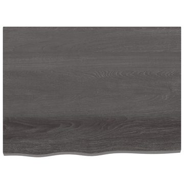 furnicato Tischplatte Dunkelbraun 80x60x2 cm Massivholz Eiche Behandelt