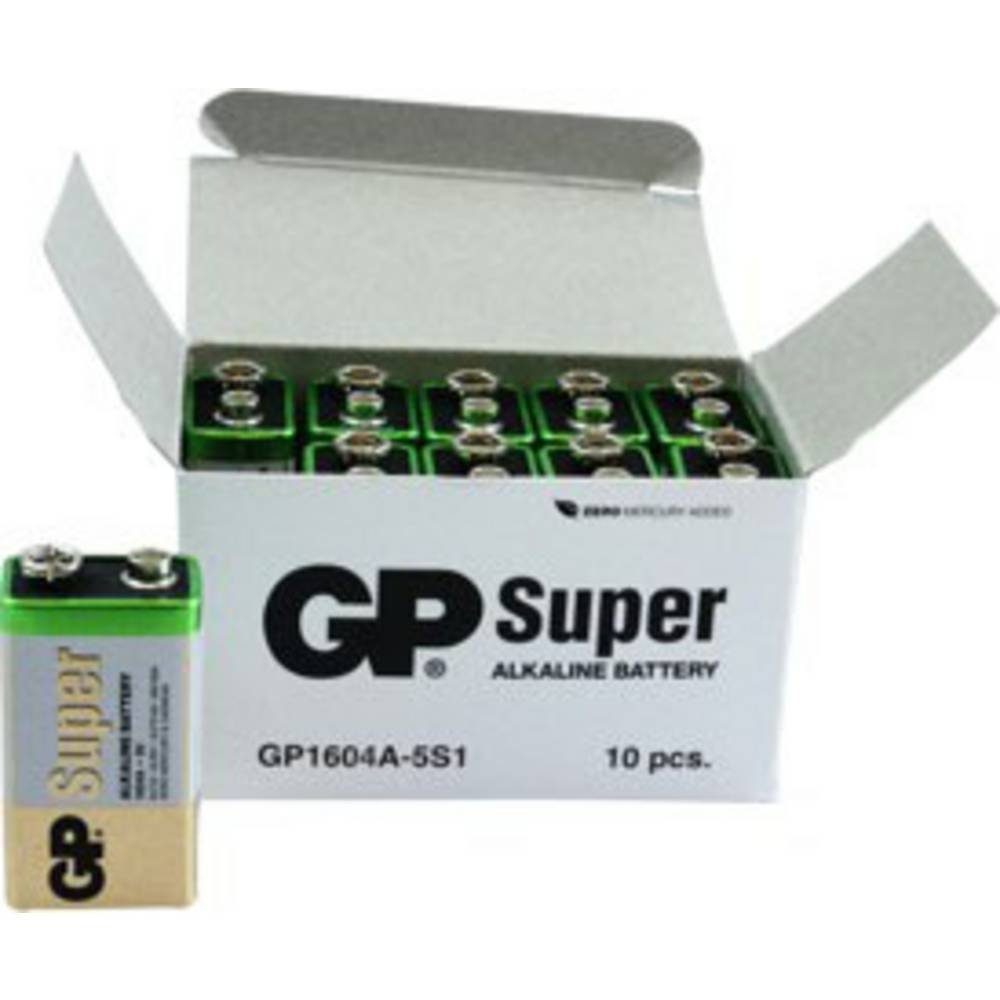 GP Batteries GP Super Alkaline-Batterien 9V-Block, 10er Batterie