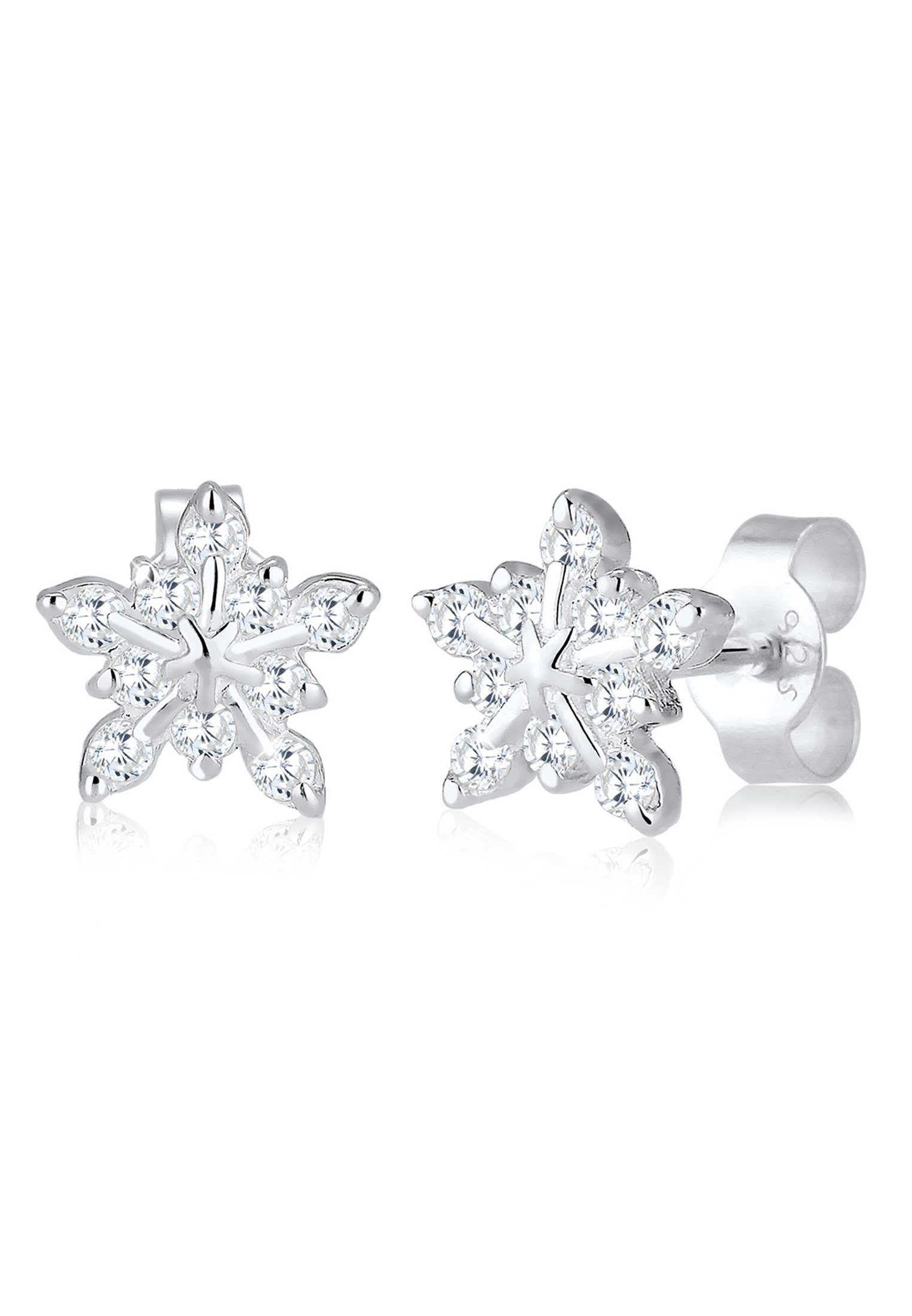Elli Paar Ohrstecker Schneeflocke Winter Zirkonia günstig online kaufen