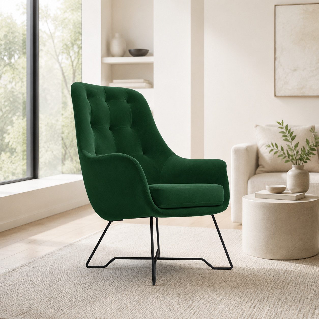 Goldstoff Sessel Polstersessel Wohnzimmer mit PUR-Schaum & gepolsterter Rückenlehne (Relaxsessel Einzelstück, 1-St., Polstersessel Komfortzone), Lesesessel Komfortsessel für Wohnbereich mit bequemer Polsterung