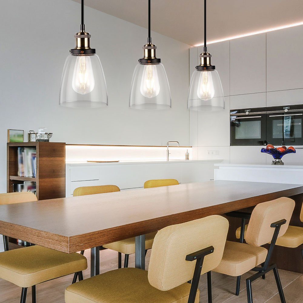 LED Holz Design Decken Leuchte braun Wohn Raum Beleuchtung Glas Strahler Lampe 