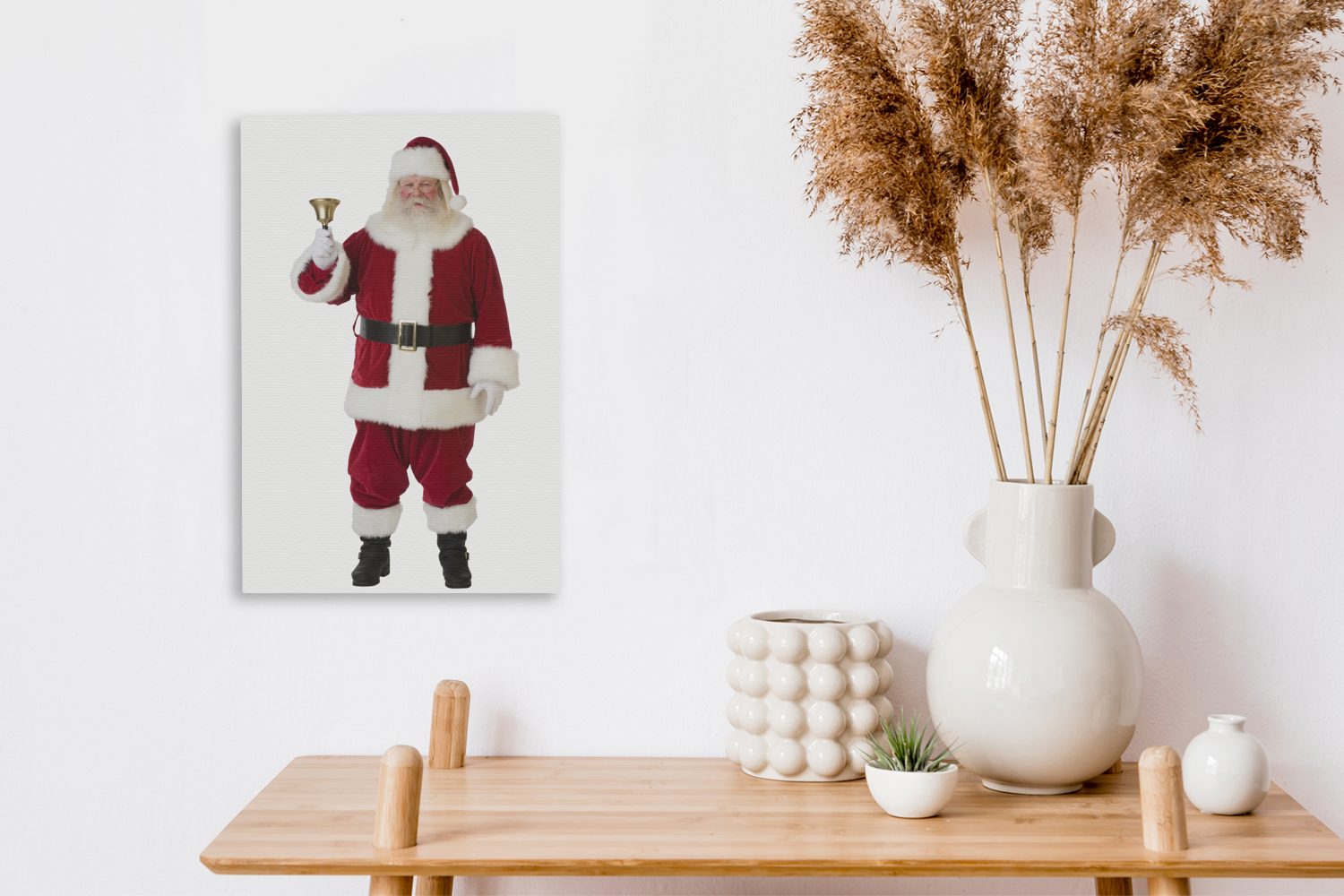 fertig OneMillionCanvasses® ikonische läutet Glocke Der 20x30 auf Leinwandbild Gemälde, Weihnachtsmann einem Zackenaufhänger, inkl. weißen, bespannt seine Leinwandbild (1 cm St),