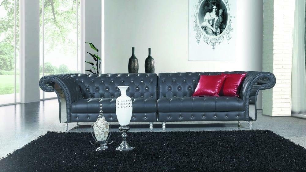 XXL Polster Big Couch XXL Design JVmoebel Sofa, Leder Sitzer Metall 4 Chesterfield