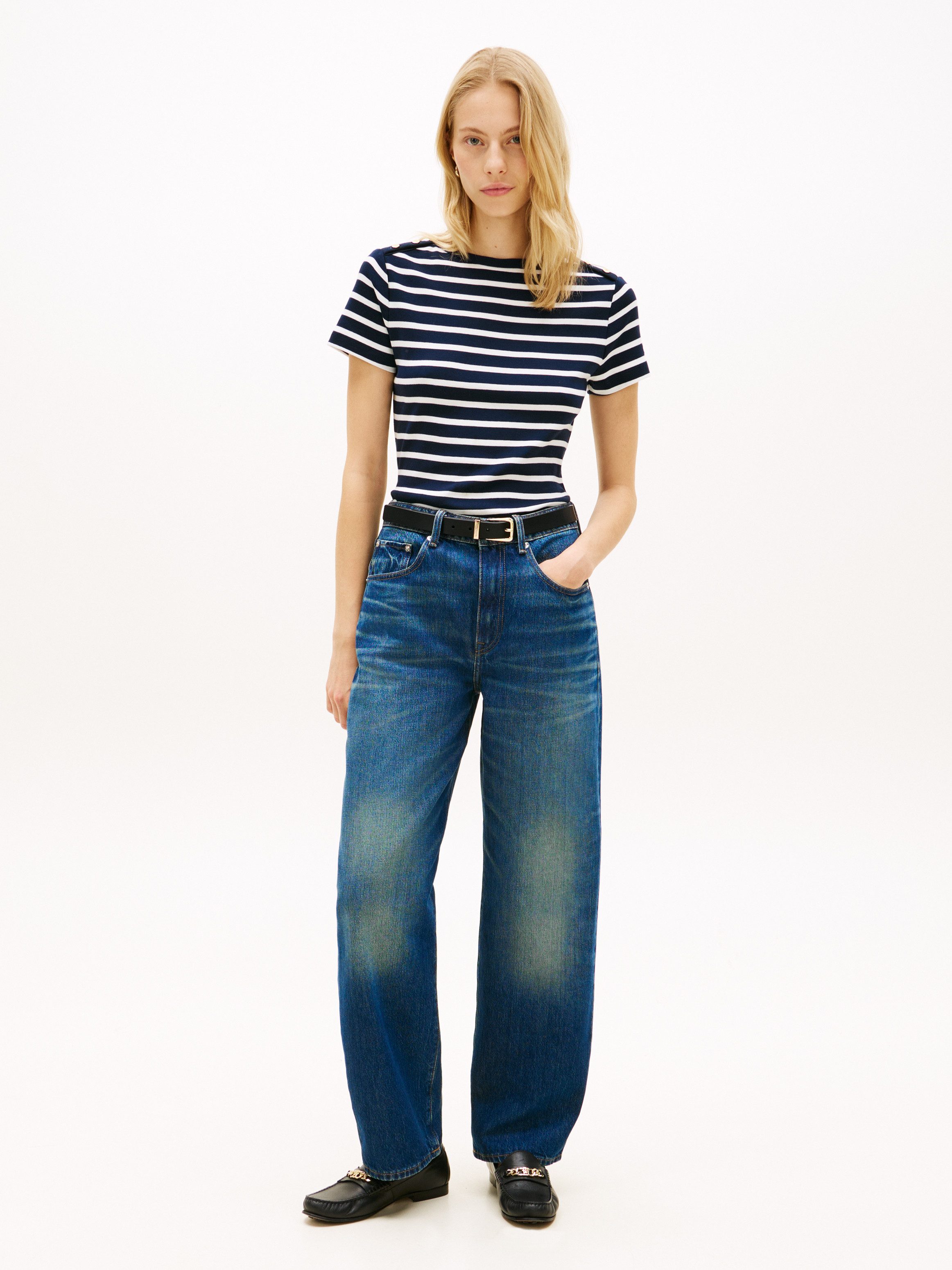 Tommy Hilfiger Kurzarmshirt GOLD BUTTON SLIM SS TEE