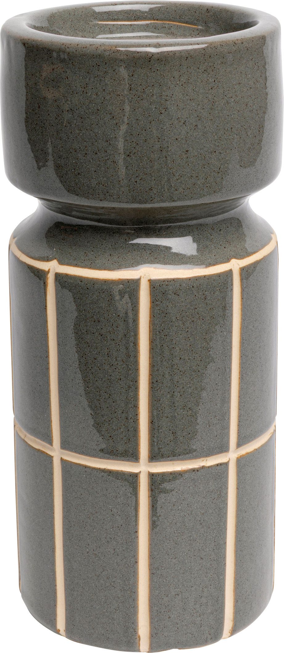Kare Design Kerzenständer Bliss Tile Grau 25cm