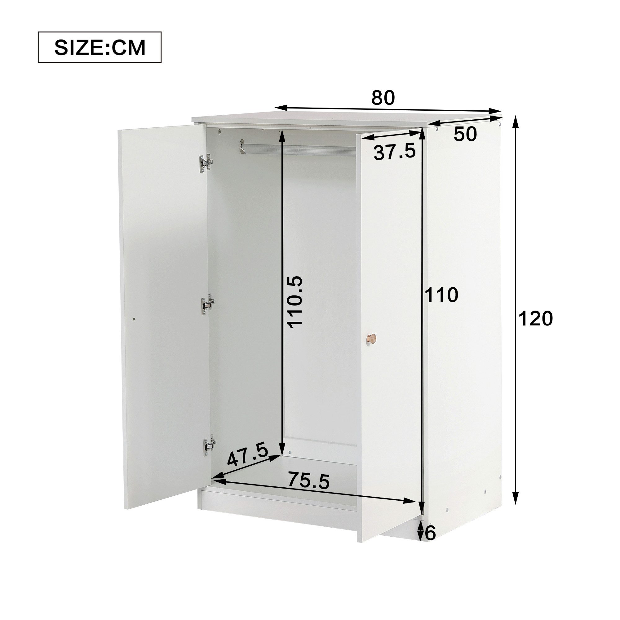 TavilaEcon Kleiderschrank mit Stange, 2-türiger Kleiderschrank Kinderkleide günstig online kaufen