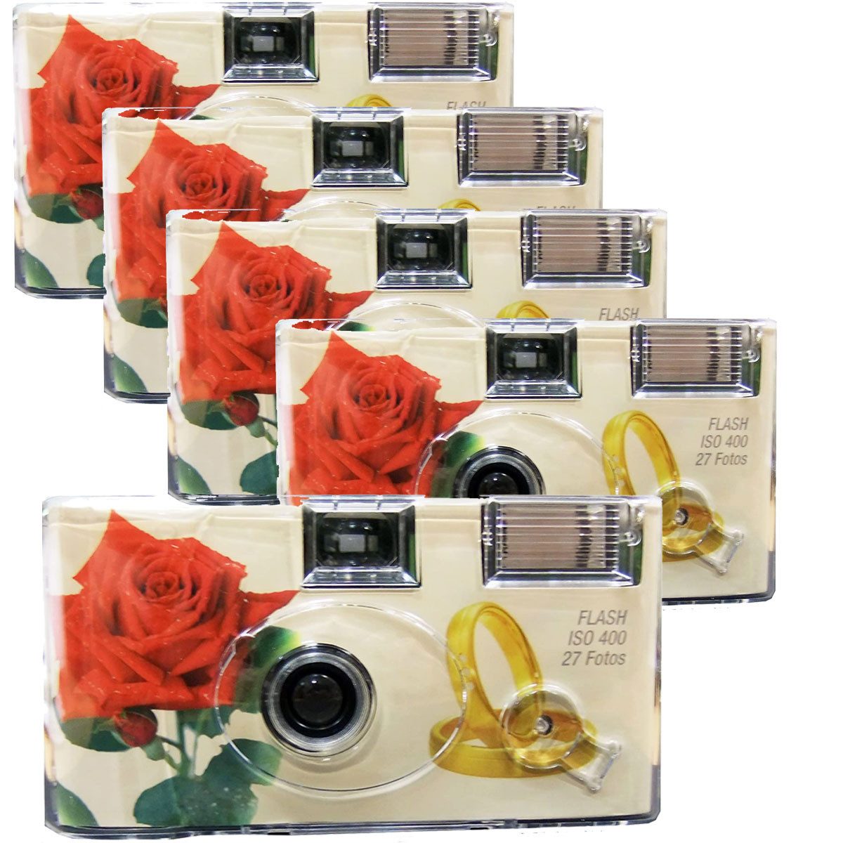 TopShot 5x 1A PHOTO PORST Sonderposten Einwegkamera Hochzeit Rosen + Ringe Einwegkamera