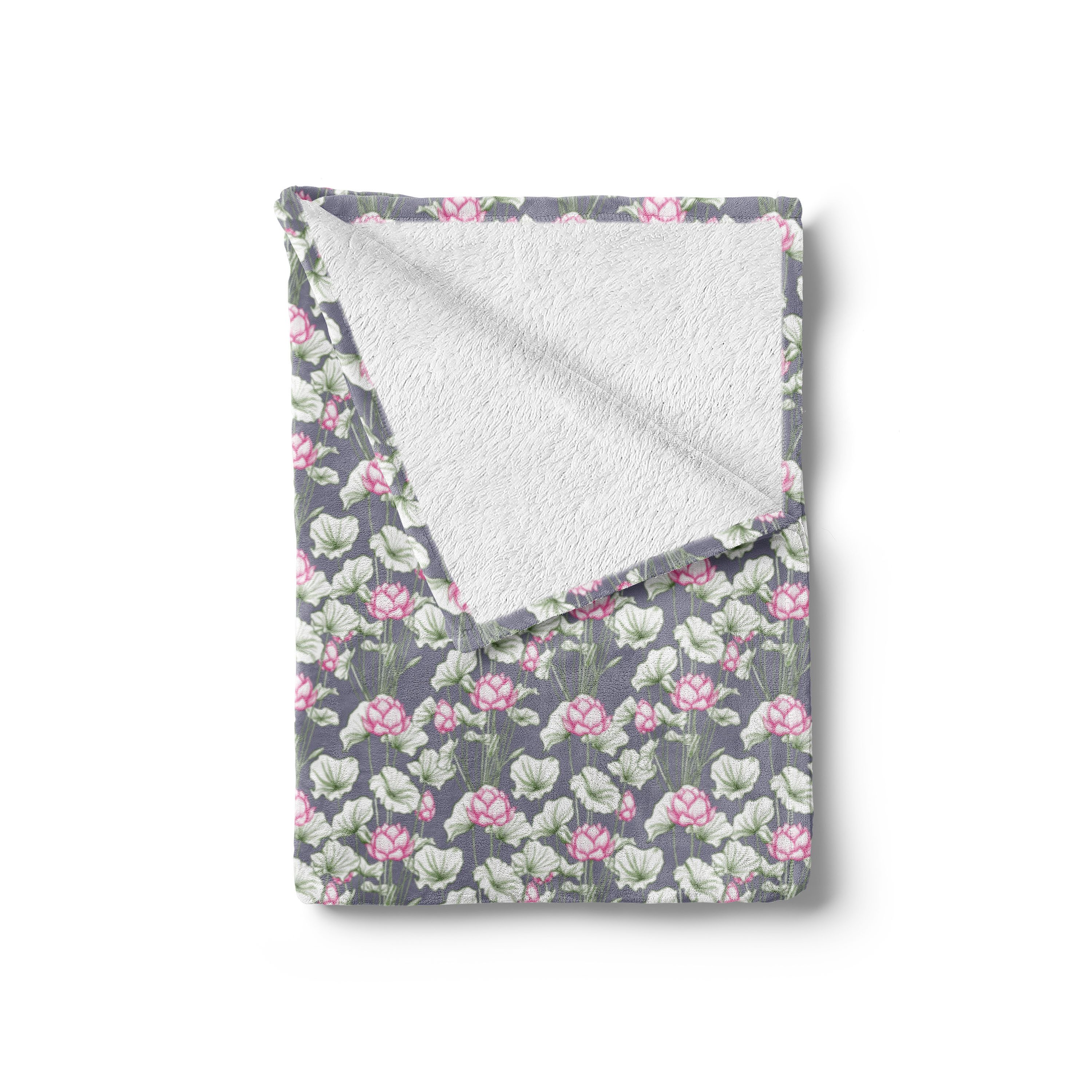 Wohndecke Gemütlicher Plüsch für den Innen- und Außenbereich, Abakuhaus, Rosa Blumen Blühende Blumen