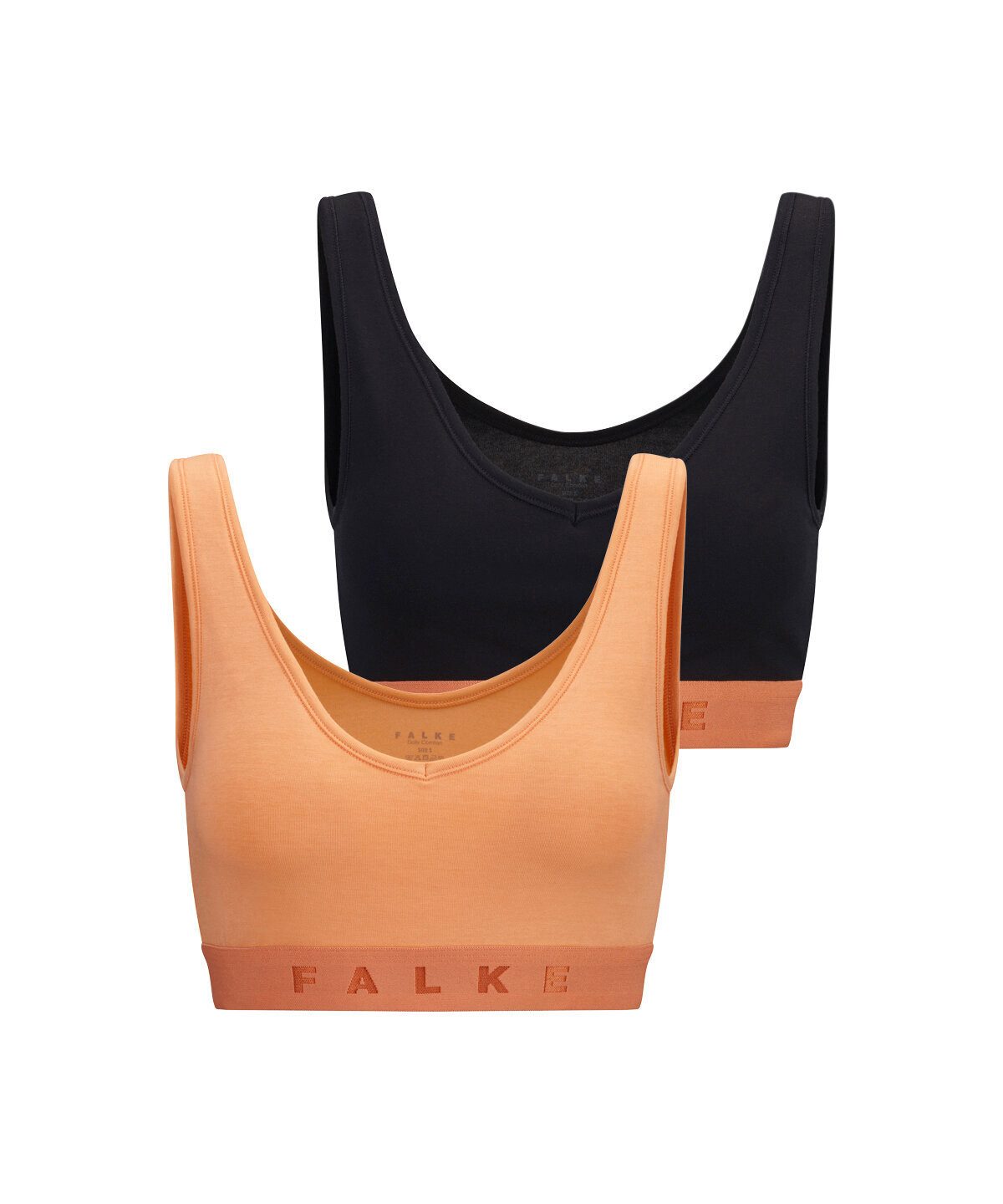 FALKE Bustier Daily Comfort (2er Pack) ohne Bügel, Polster und Verschluss, weich, Cotton-Mix