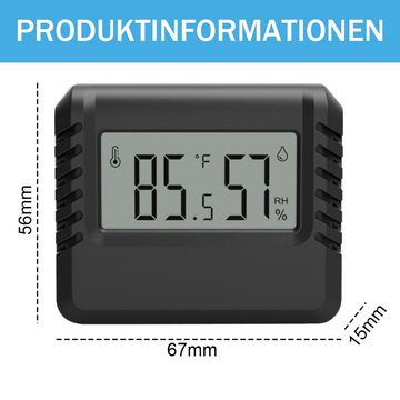 GelldG Hygrometer Mini LCD Digital Thermometer für Gewächshaus Autos Zuhause Büro