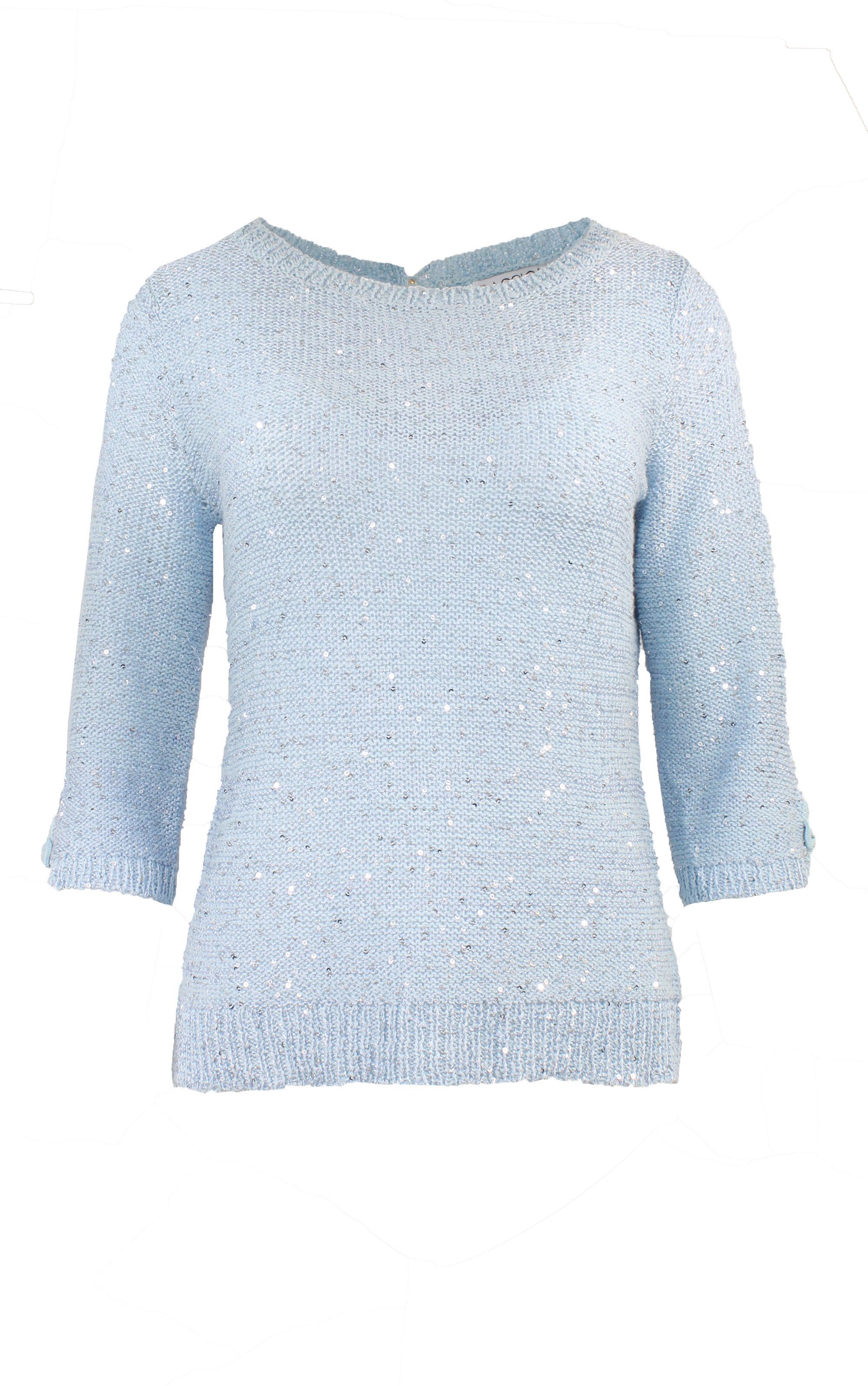 Passioni 3/4 Arm-Pullover Sommerpullover in Hellblau günstig online kaufen