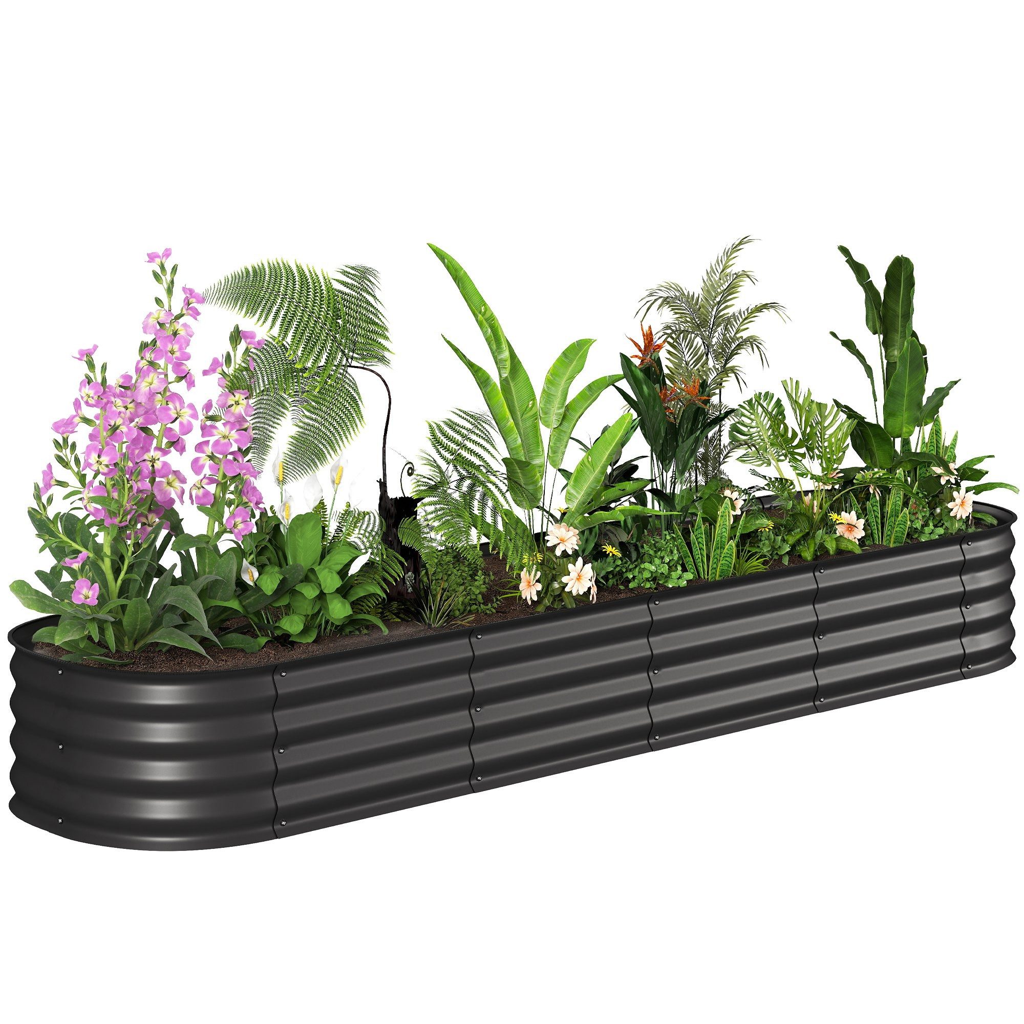 MC Star Hochbeet Modulares, erhöhtes Stahlbeet/quadratisches Gemüsebeet (für Gemüse, Pflanzen und Blumen, Abmessungen 240 x 62 x 30 cm)