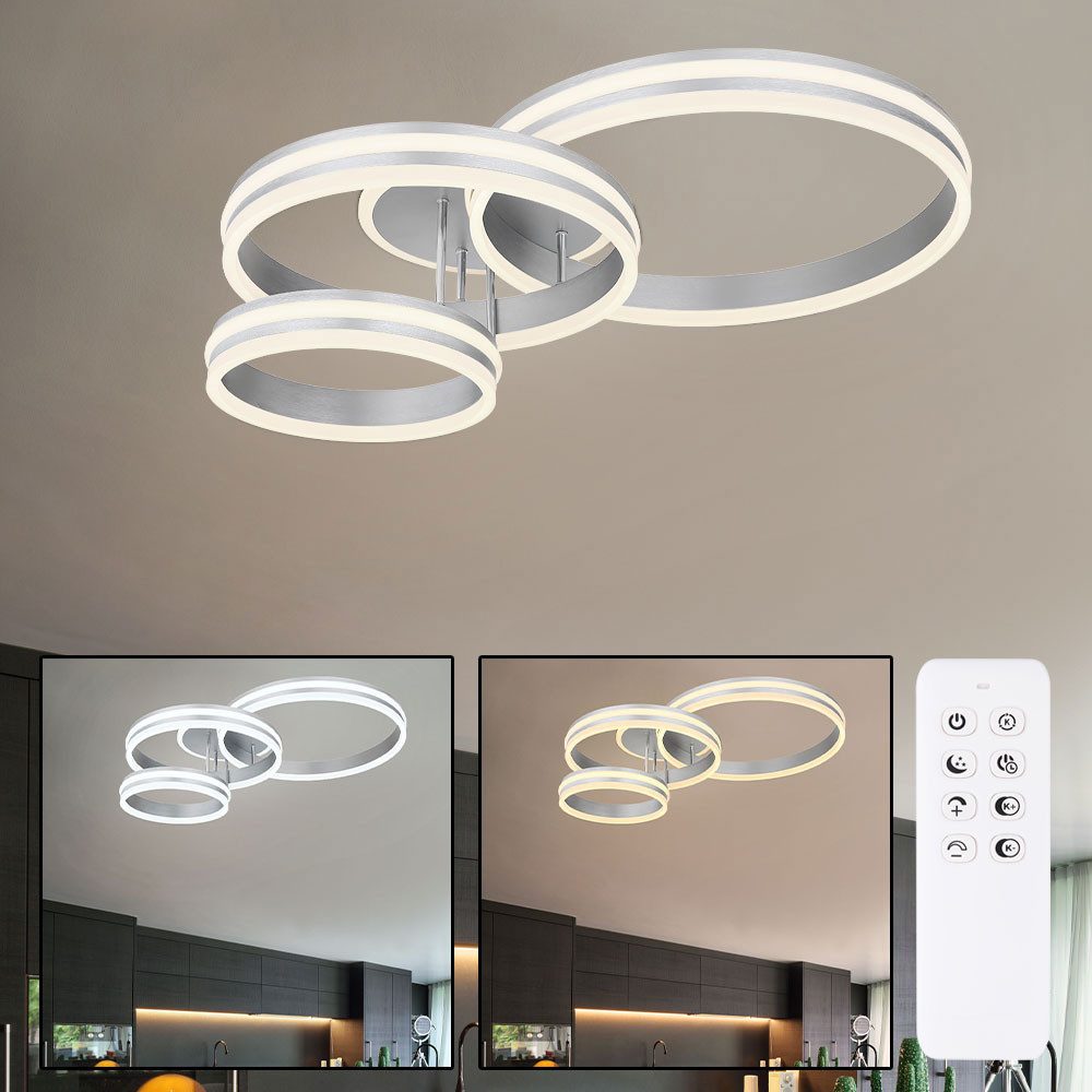 GLOBO LIGHTING LED Deckenleuchte, LED-Leuchtmittel fest verbaut, Kaltweiß, Warmweiß, Neutralweiß, Tageslichtweiß, Farbwechsel, Ring Deckenleuchte dimmbar Deckenlampe LED dimmbar