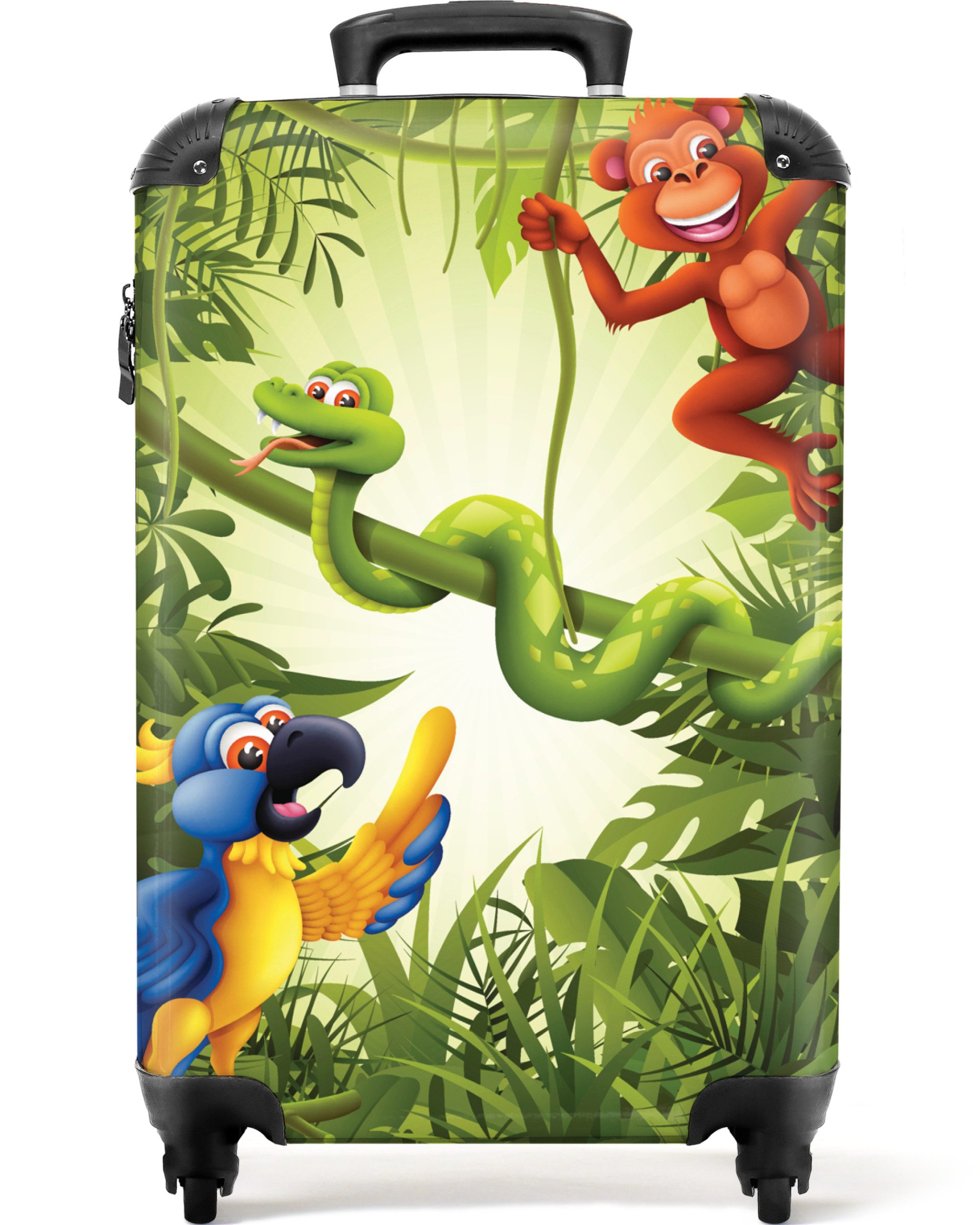 Kinderkoffer Dschungel - Tiere - Grün - Kinder 55x35x20cm