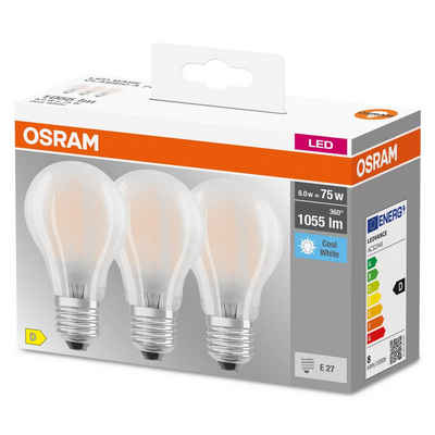 Osram LED-Leuchtmittel 3ER PACK LED BASE E27 LAMPE, E27