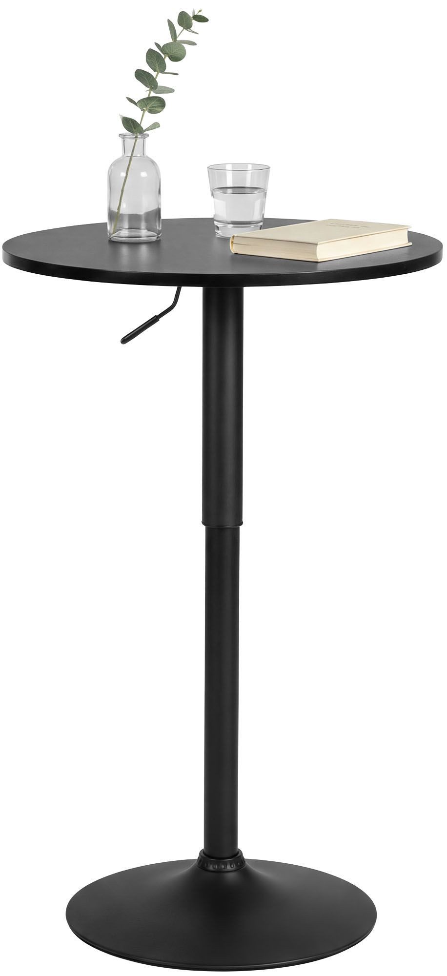 furnicato Stehtisch Lamoni 60x60x85 cm schwarz/schwarz Massivholz (1-St)