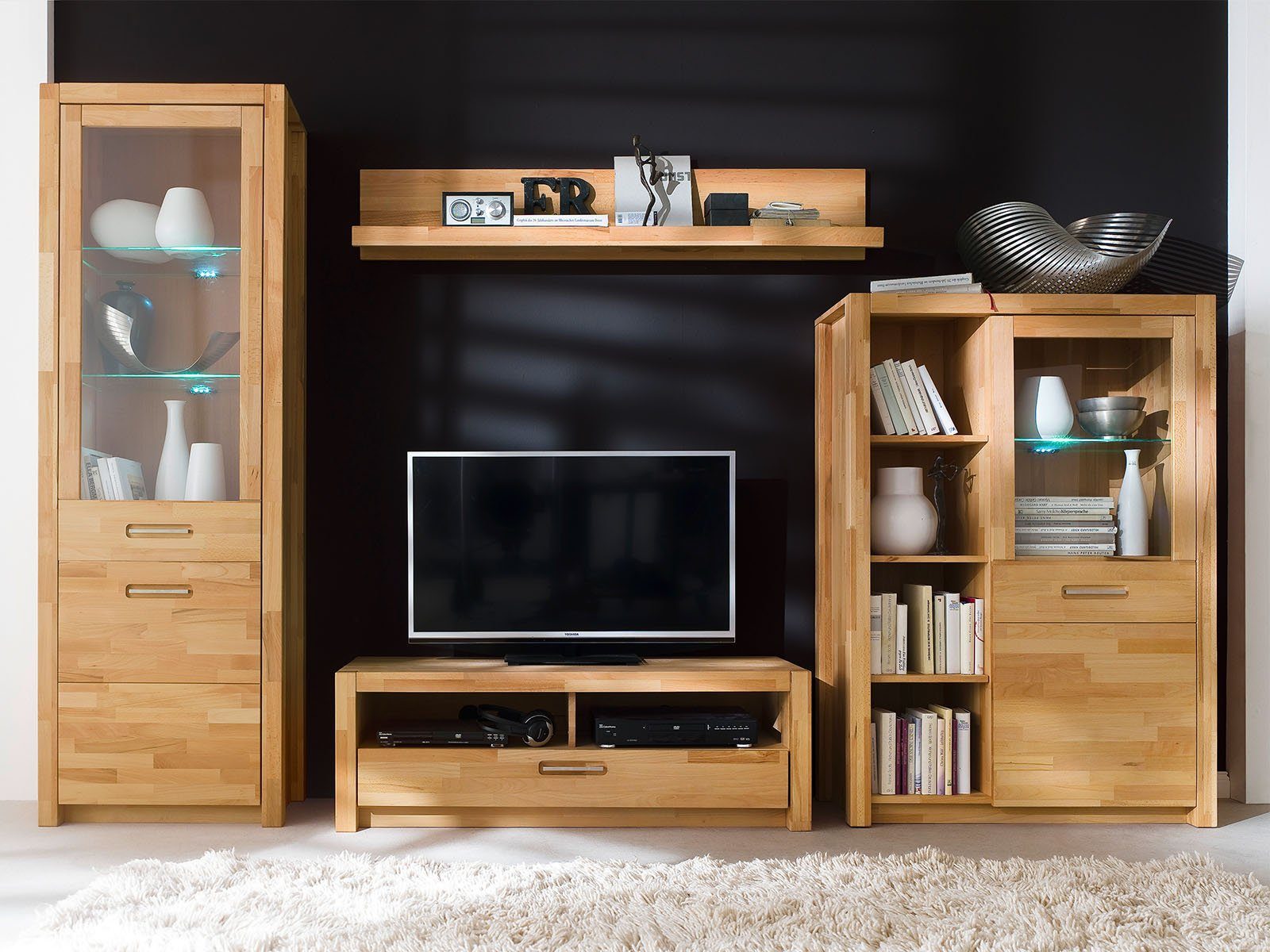 möbelando Wohnwand Leduc, (4-St), 309 x 203 x 46 cm (B/H/T)