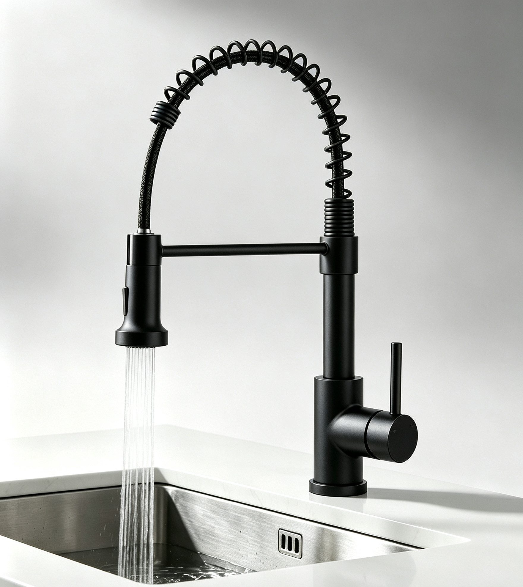 AICA Küchenarmatur Feder Ausziehbar Wasserhahn Spültischarmatur Abnehmbar 2 Strahlarten