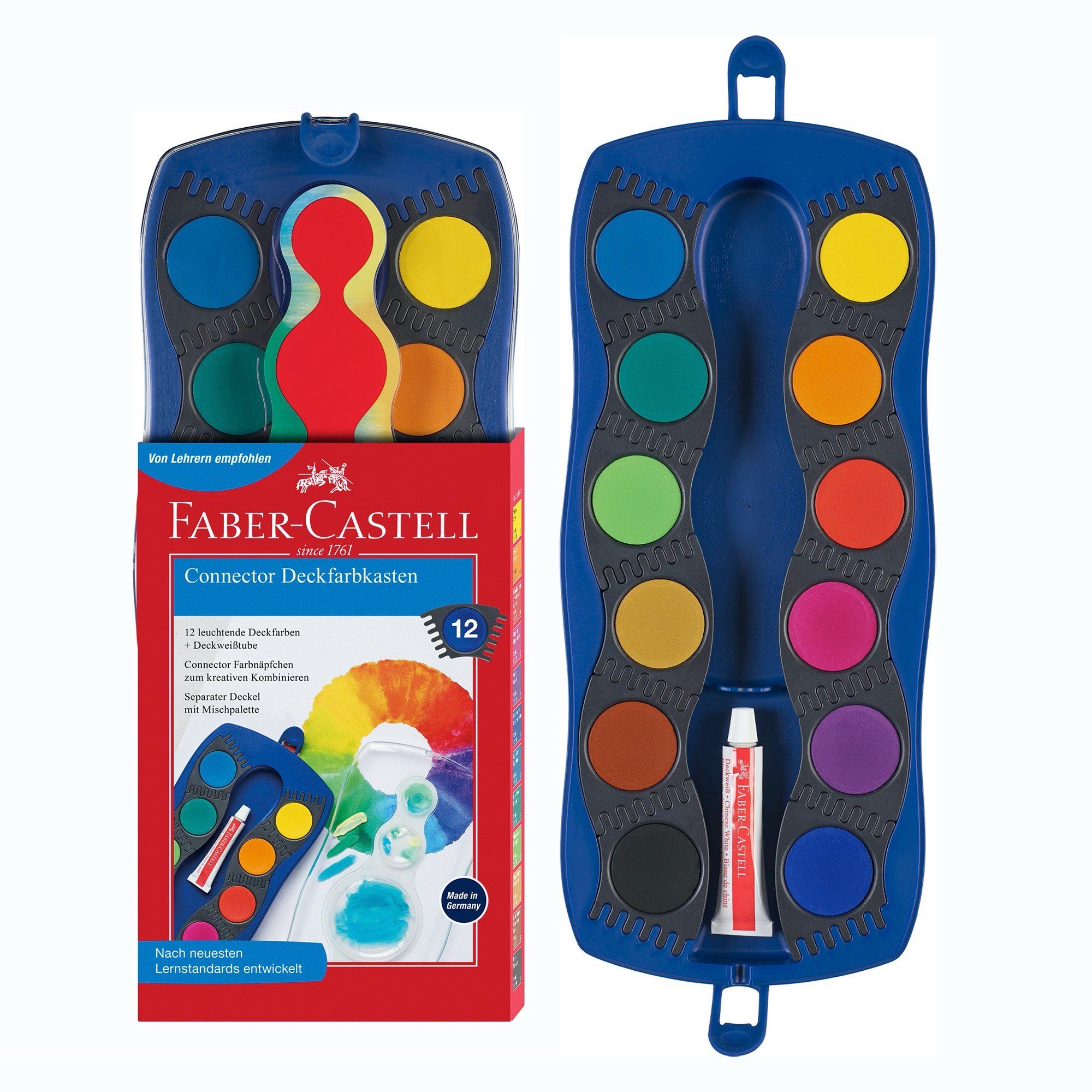 Connector Malstift Farbkasten Faber-Castell 12 Farben blau