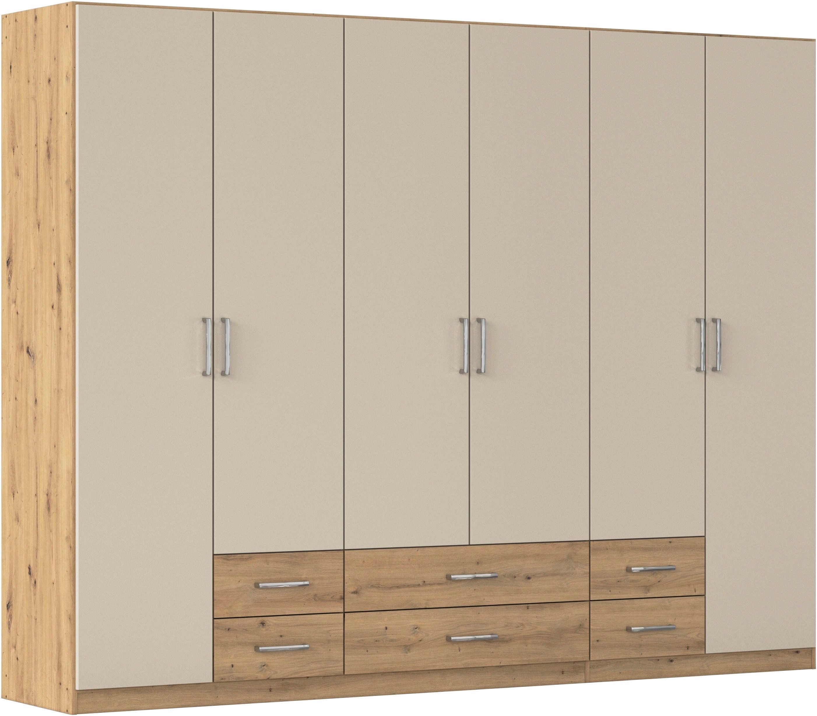 rauch Drehtürenschrank Kleiderschrank Garderobe GAMMA Breiten 91/136/181/226/271/315/360 cm (in 3 Ausstattungen BASIC/CLASSIC/PREMIUM (inkl. SOFT-CLOSE-Funktion) mit Schubladen, verschiedene Griff-Varianten TOPSELLER MADE IN GERMANY