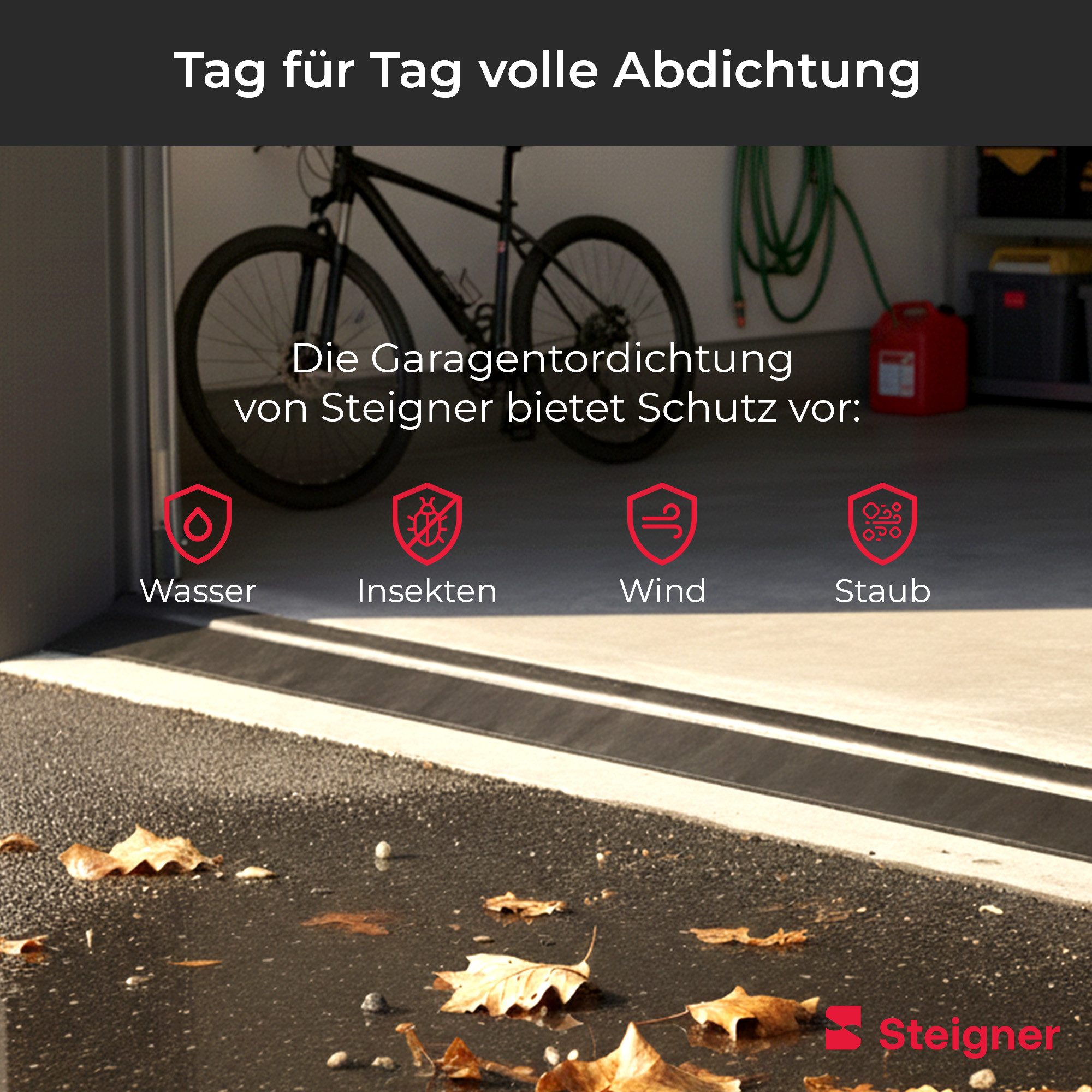 STEIGNER Dichtungsband Garagentor Bodenabdichtung 1m aus EPDM 112mm x 21mm SGD02, Schwellendichtungsset mit 1x Montagekleber, Türdichtung – Bild 3 von 5