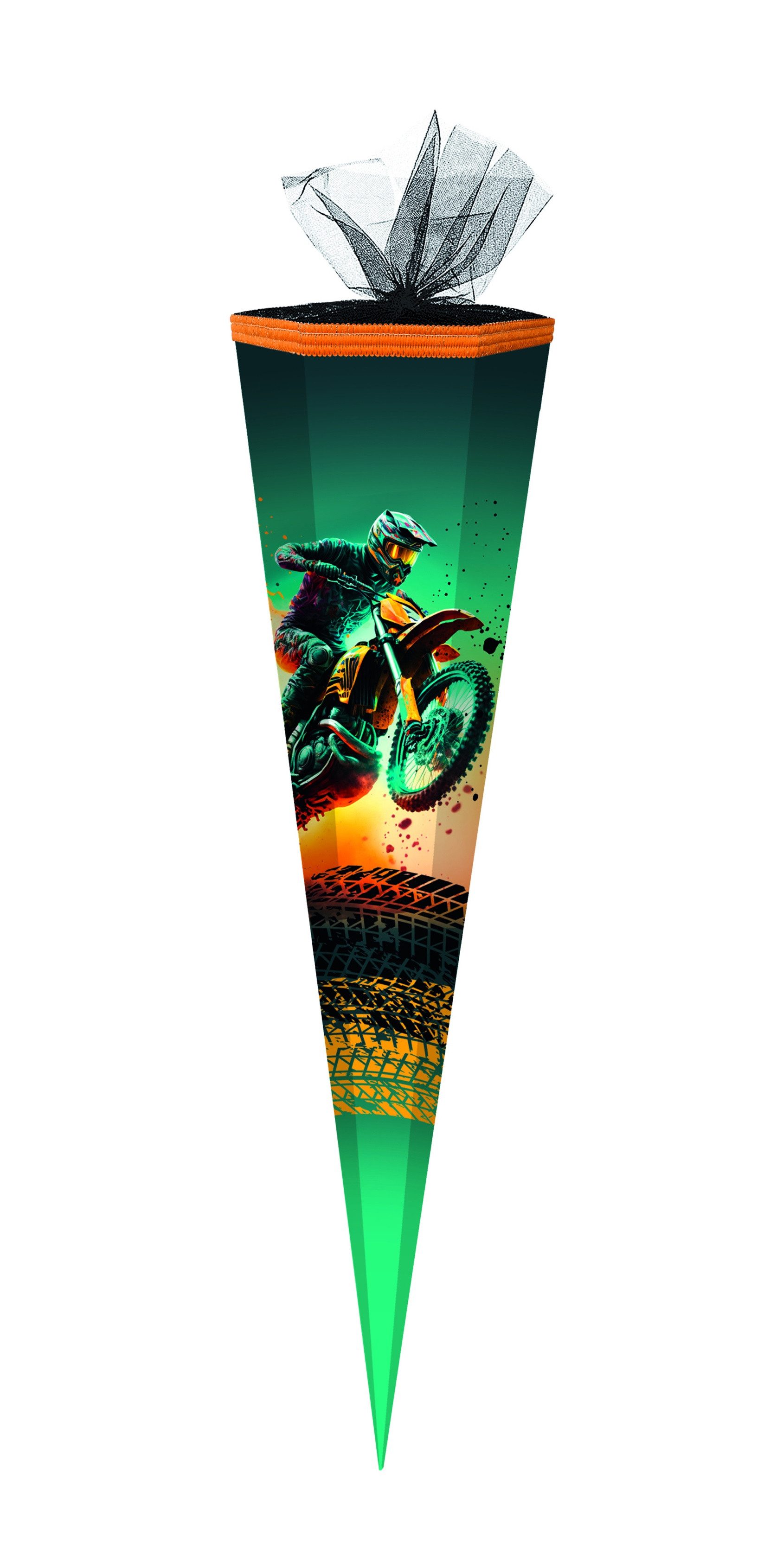 Verpackungsmittel GmbH Markneukirchen Schultüte Schultüte / Zuckertüte / 85cm / eckig / "Motocross"