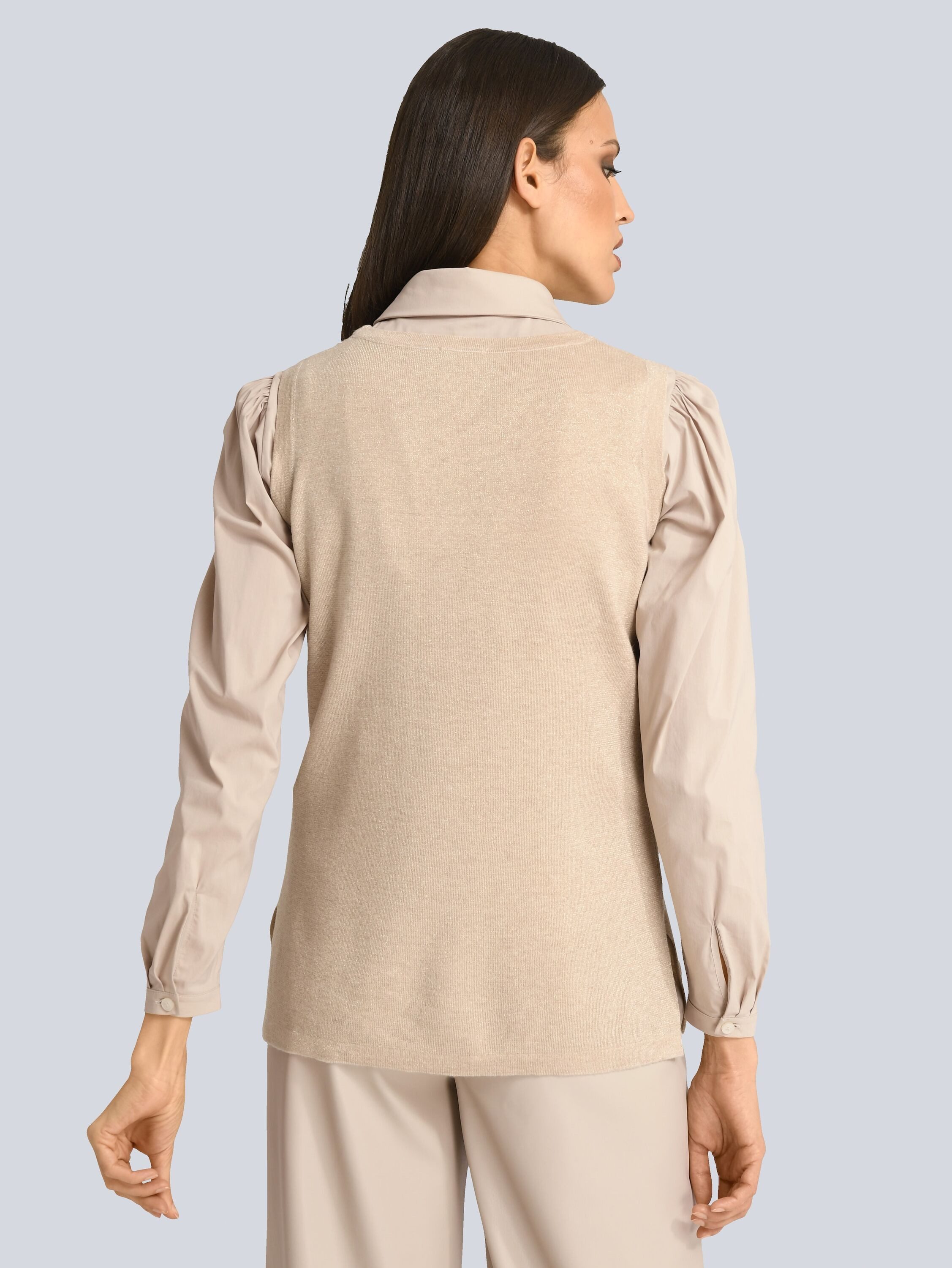Alba Moda Pullunder Moderner Pullunder mit mit Rundhals Unifarbenes Design, runder Ausschnitt, ohne Verschluss