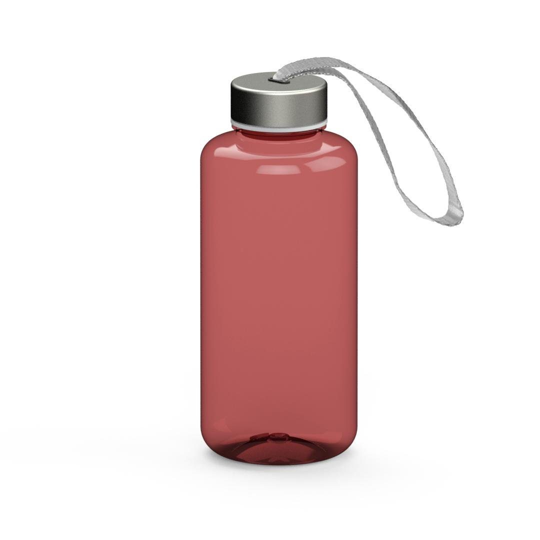 elasto Trinkflasche 1 L Wasserflasche "Pure" Tritanflasche mit Trägerband, Made in Germany, Spülmaschinenfest, Leicht zu reinigen, Sportflasche