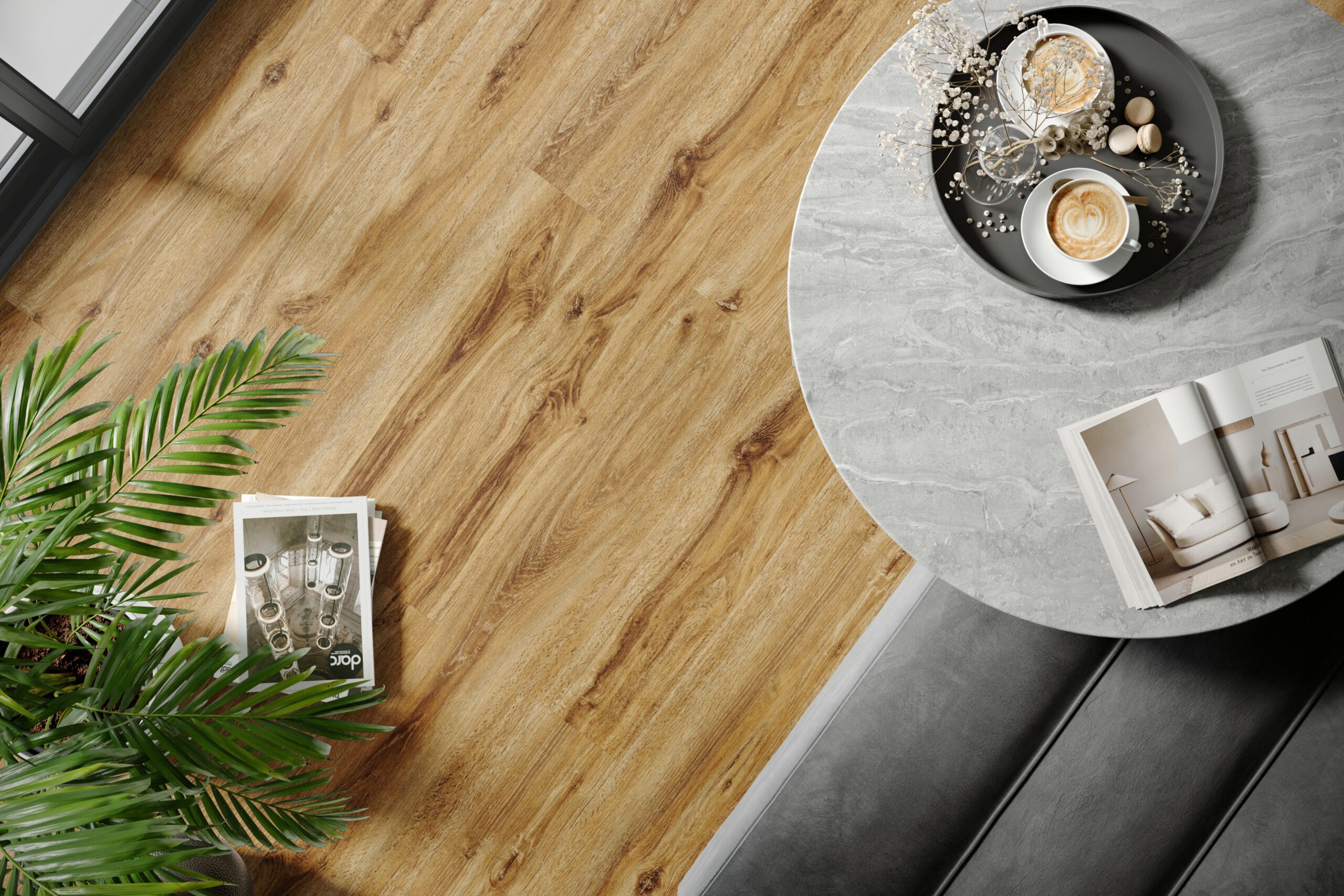 FALQUON GmbH Vinylboden The Floor Wood 15000x200x6mm- Made in Germany - Click-Vinylboden, Landhausdiele, inkl. Trittschalldämmung, Packung, In 1 Packung: 6 Paneele - 1,8m², 1 Packung: 6 Paneele - 1,80 m²