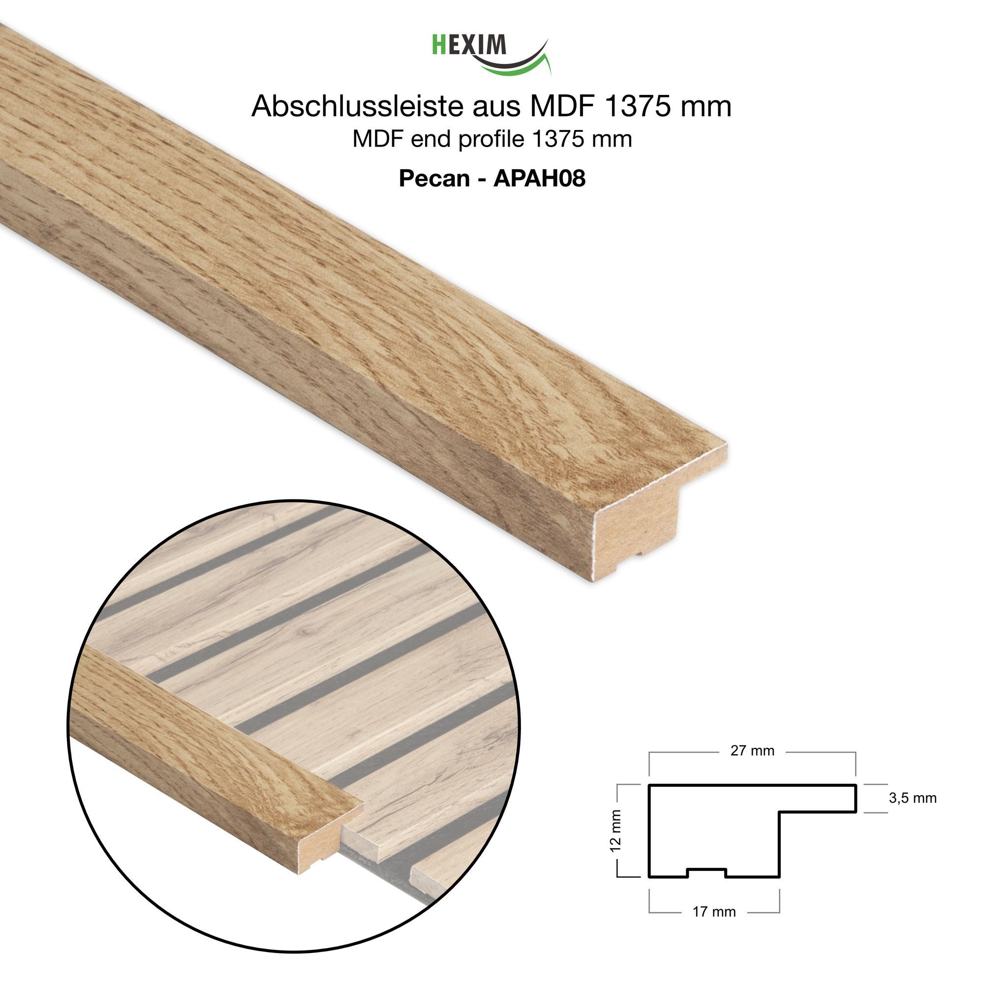 Hexim Wanddekoobjekt APAH08 (Abschlussleiste 137,5x2,7cm passend für unsere günstig online kaufen