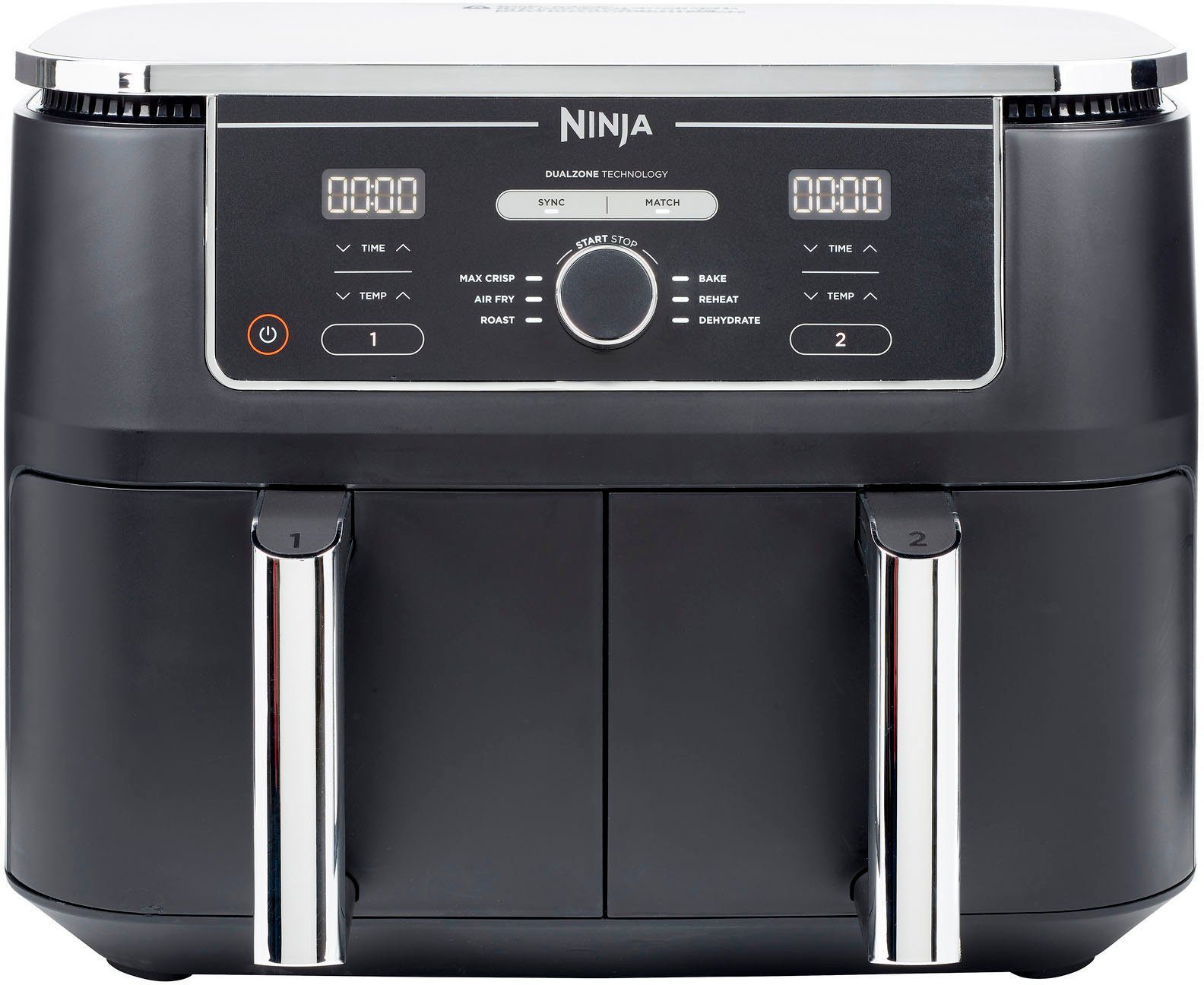 NINJA Heißluftfritteuse Foodi AF400EU Dual Zone Airfryer, 2470 W, Kapazität je 1,4 kg, incl. 2 Crisper Gittereinsätze