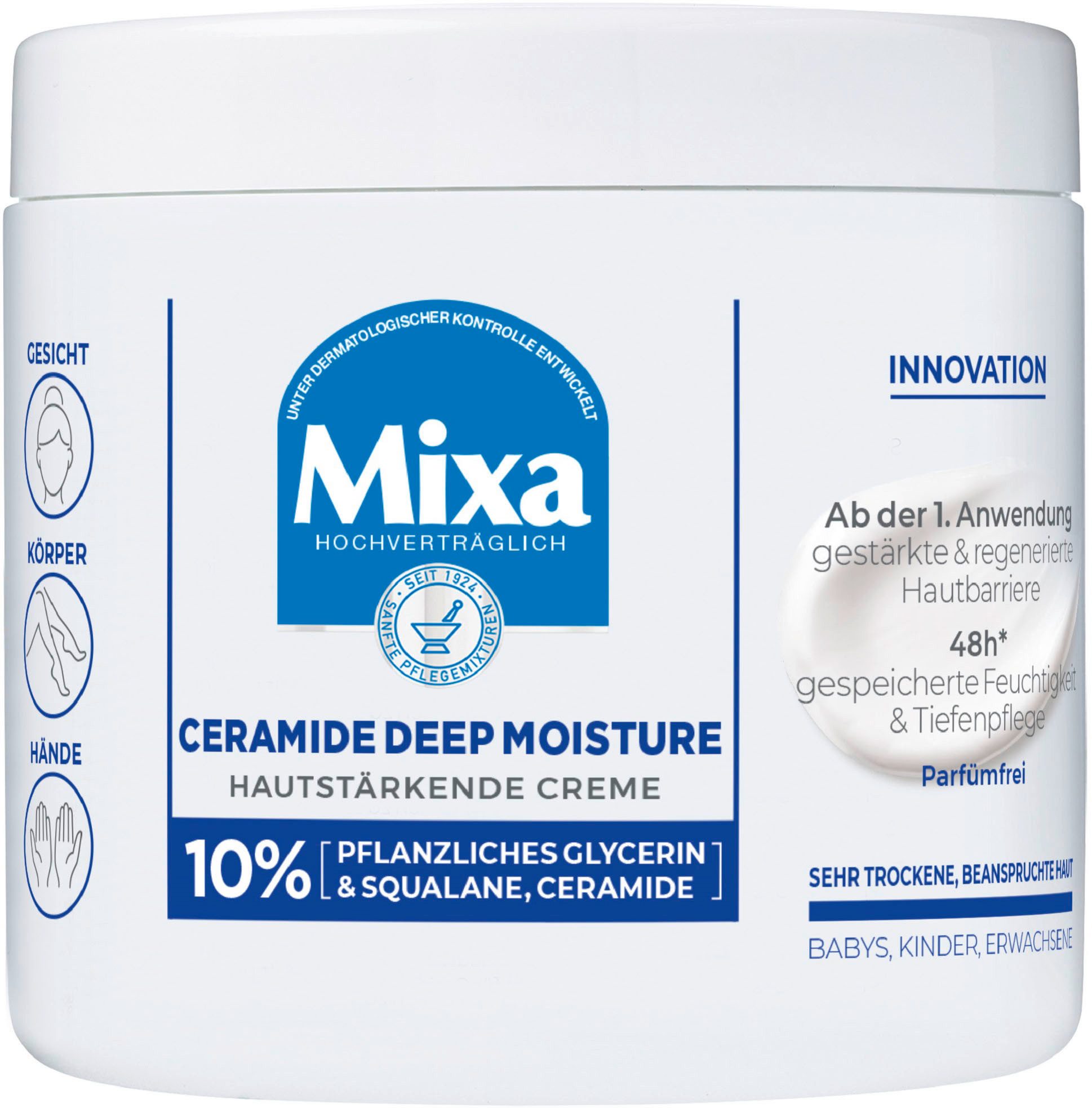 Mixa Körpercreme MIXA CERAMIDE PROTECT HAUTSTÄRKENDE CREME, sehr trockene und beanspruchte Haut von Babys, Kindern und Erwachsenen