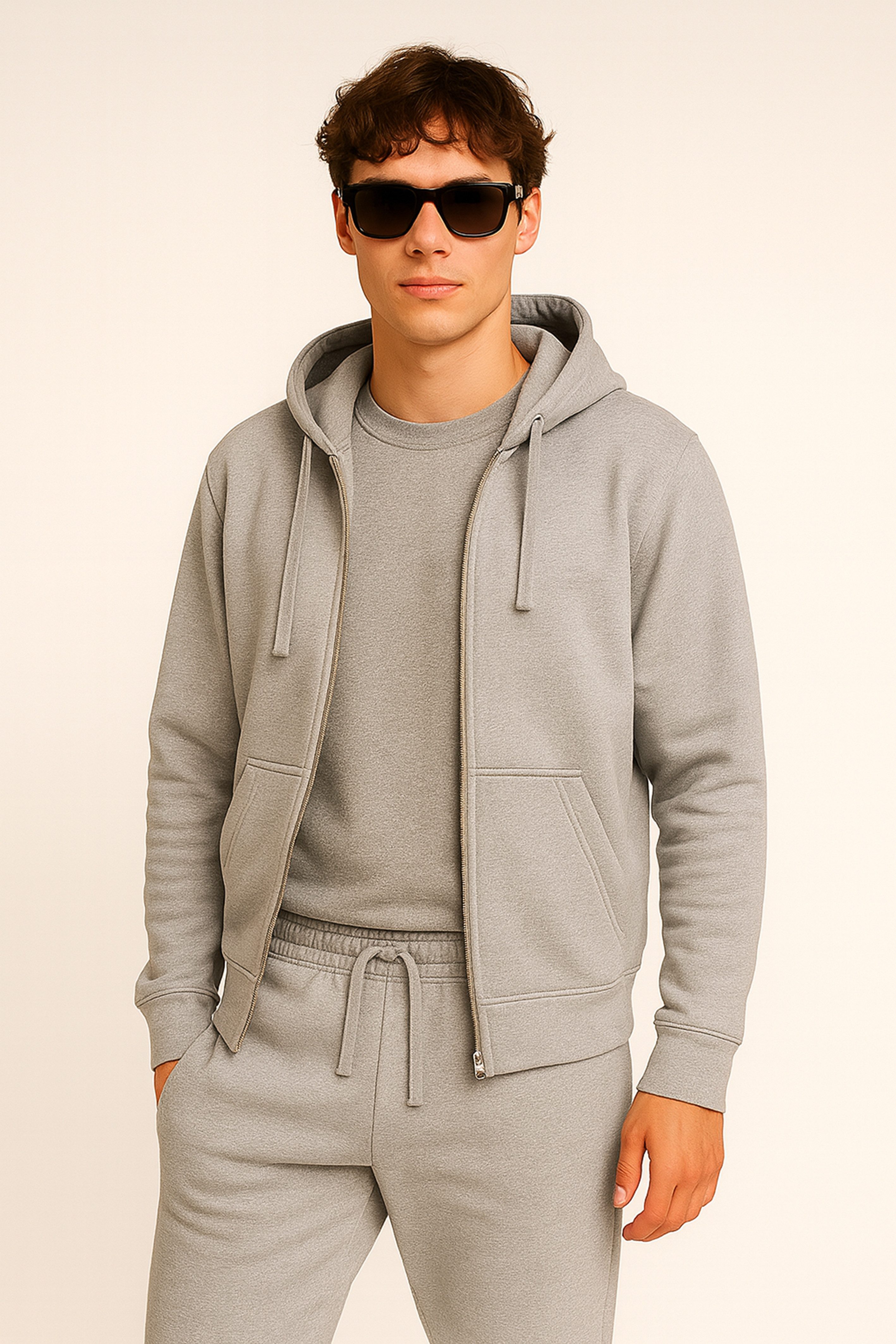 Banco Kapuzensweatjacke Herren Freizeit Kapuzensweatjacke mit Zipper Versetzte Schulternähte für bessere Bewegungsfreiheit
