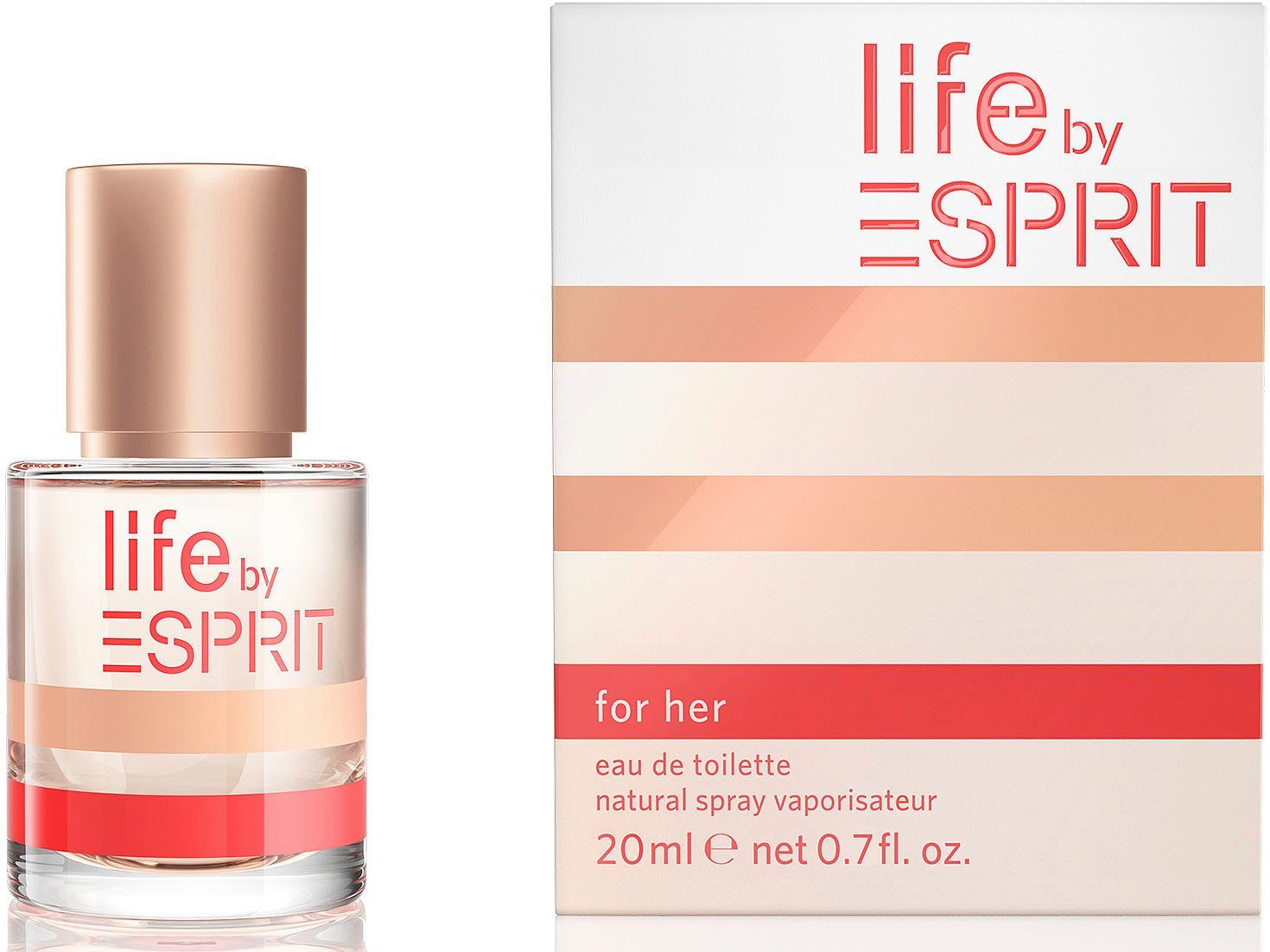 Esprit Eau de Toilette Life Woman, Blumig-fruchtiger Duft mit Jasmin, Birne, Rose, Ylang-Ylang & Vanille.