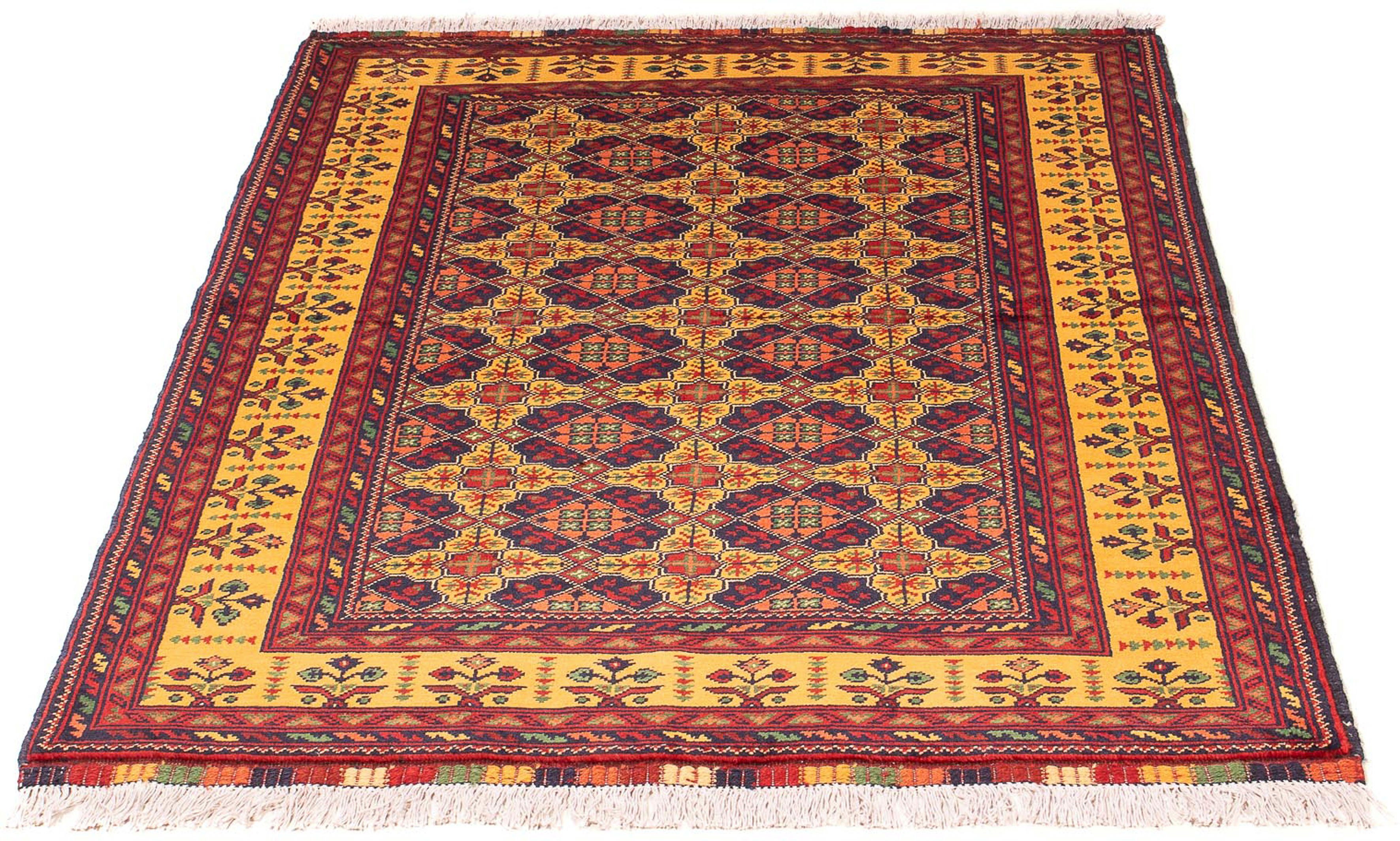 Orientteppich Afghan - Buchara - 208 x 90 cm - mehrfarbig, morgenland, rechteckig, Höhe: 7 mm, Wohnzimmer, Handgeknüpft, Einzelstück mit Zertifikat