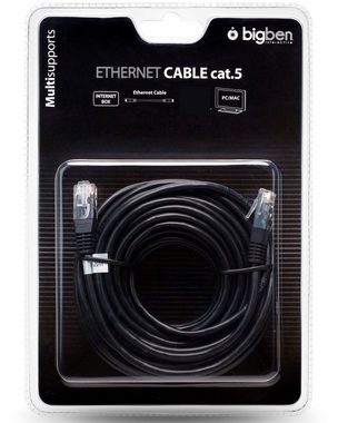 BigBen 10m Netzwerk-Kabel Cat 5e UTP RJ45 Gigabit LAN-Kabel, RJ45, Modular-Stecker-8p8c (10 cm), Patch-Kabel für LAN Ethernet Telekommunikation DSL Modem Router
