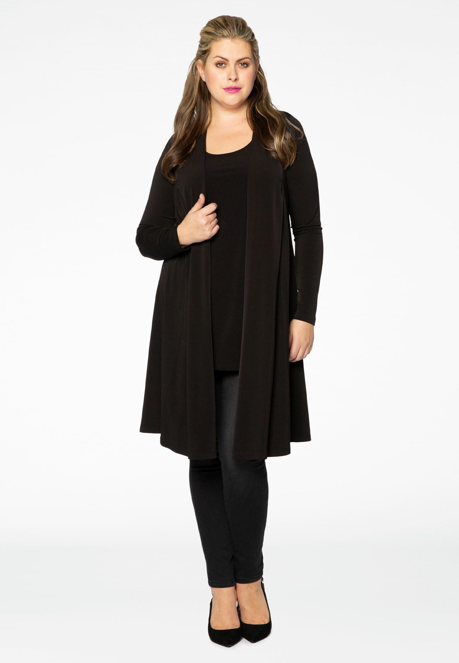 Große Cardigan black Yoek Größen