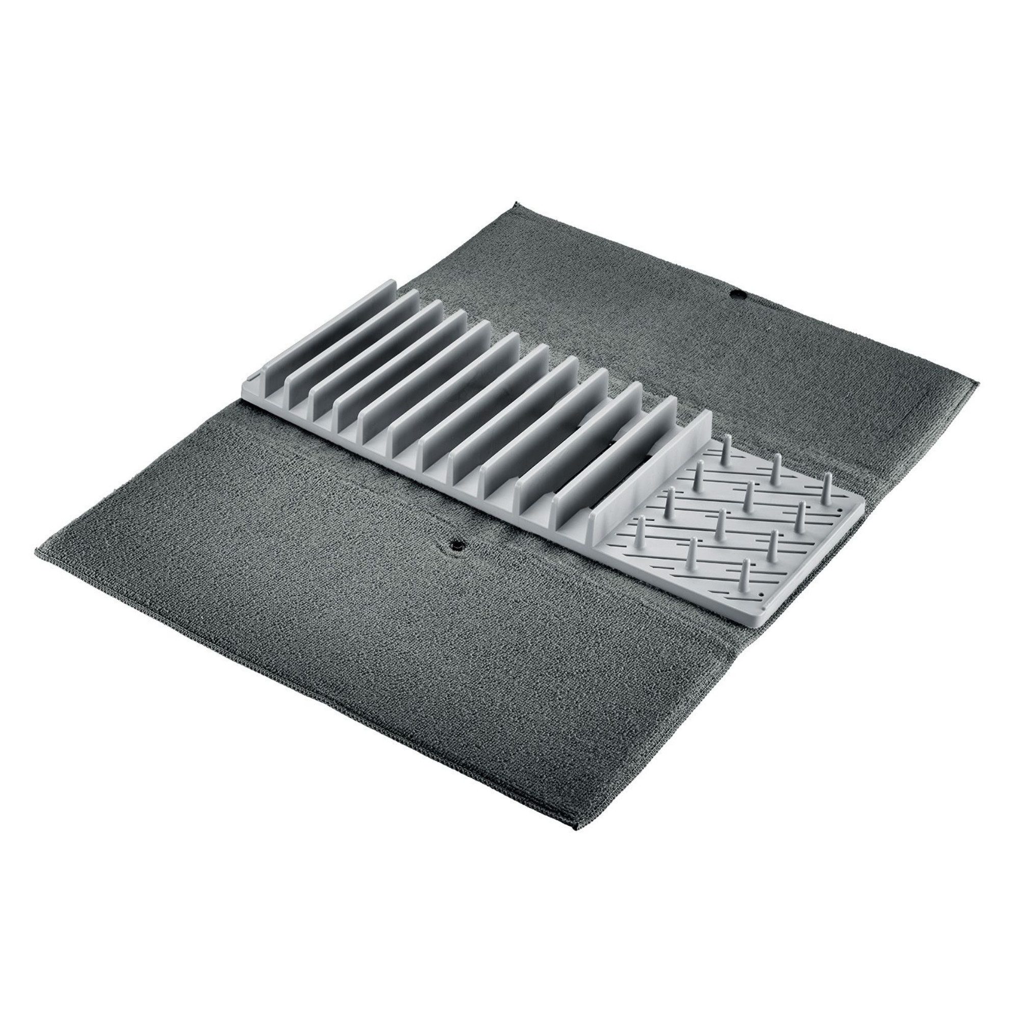 Thiru Abtropfmatte mit Geschirrhalter, 60 x 46 cm • mit saugfähigem Mikrofaser-Polster