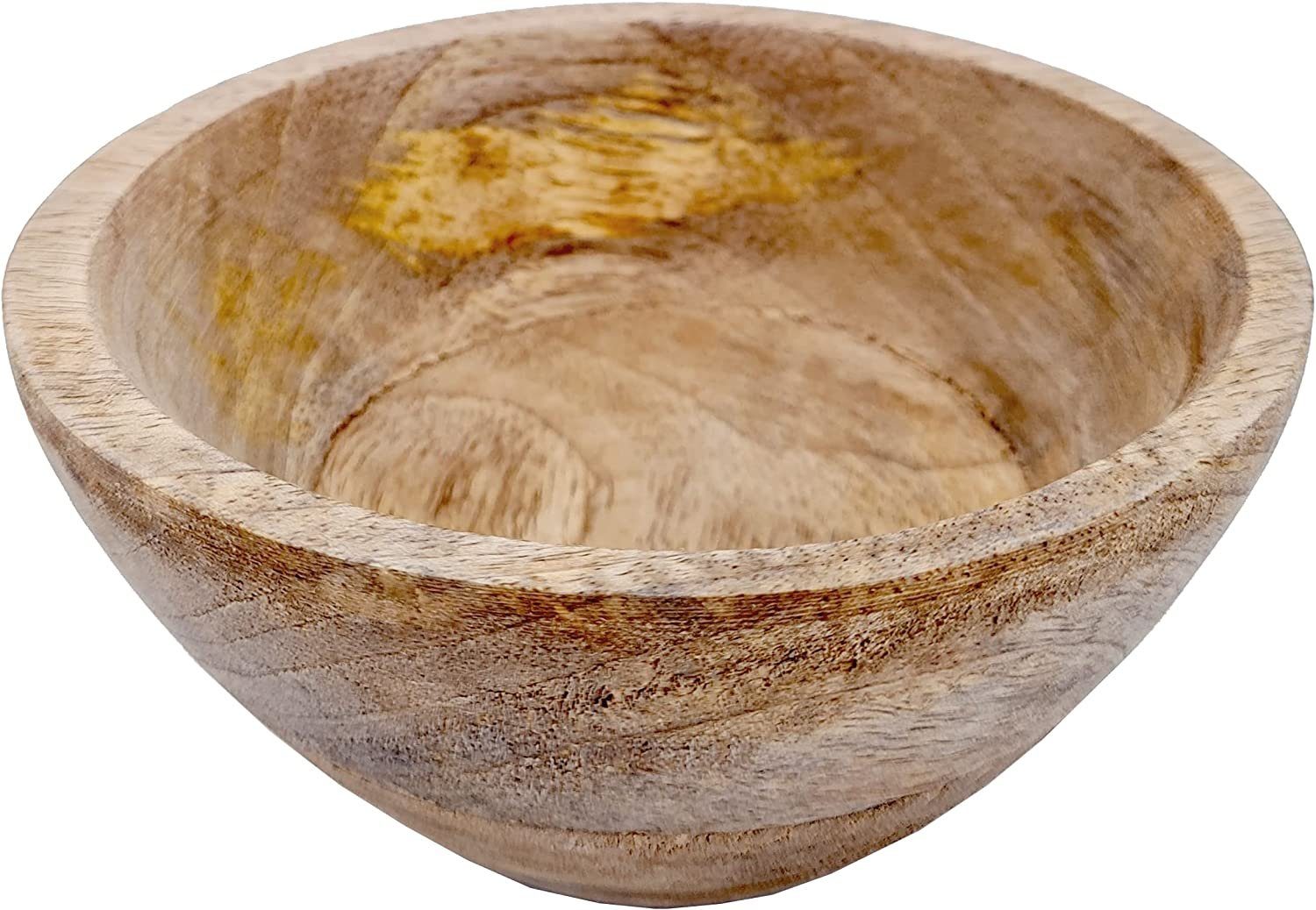 Meinposten Dekoschale Kleine Schale Mangoholz FILOU braun natur Holz rund (1 St), für Lebensmittel geeignet