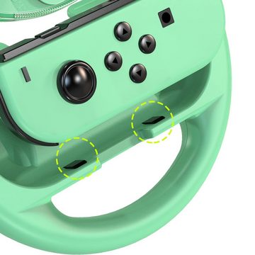 yhroo Nintendo-Schutzhülle Switch-Controller-Griffe – 4er-Pack Rennlenkräder, Für Animal Crossing Switch Controller Game Grip Gamepad Kit