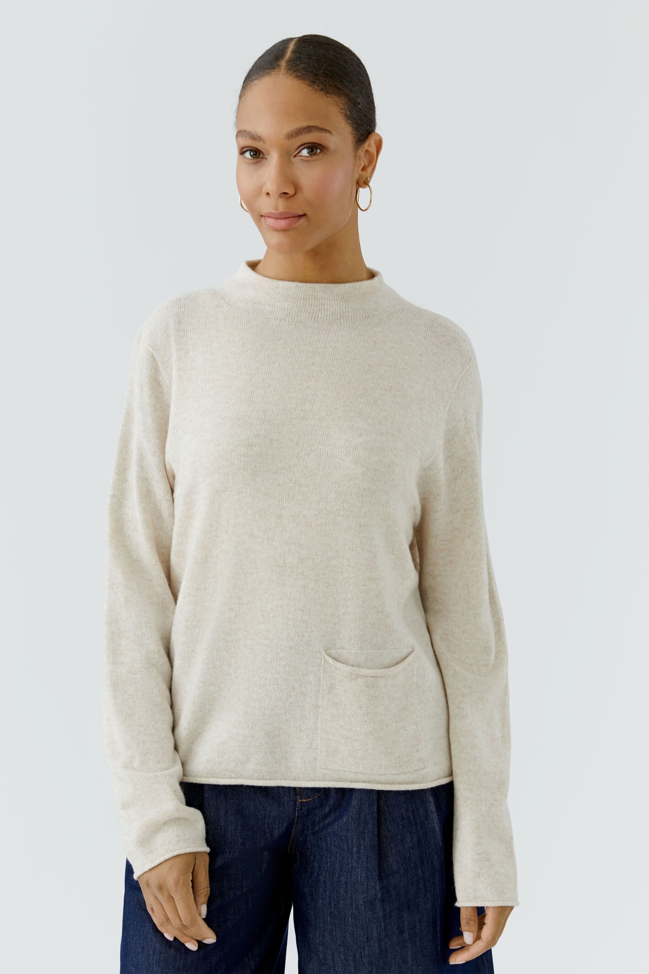 Oui Rollkragenpullover Lässig geschnitten