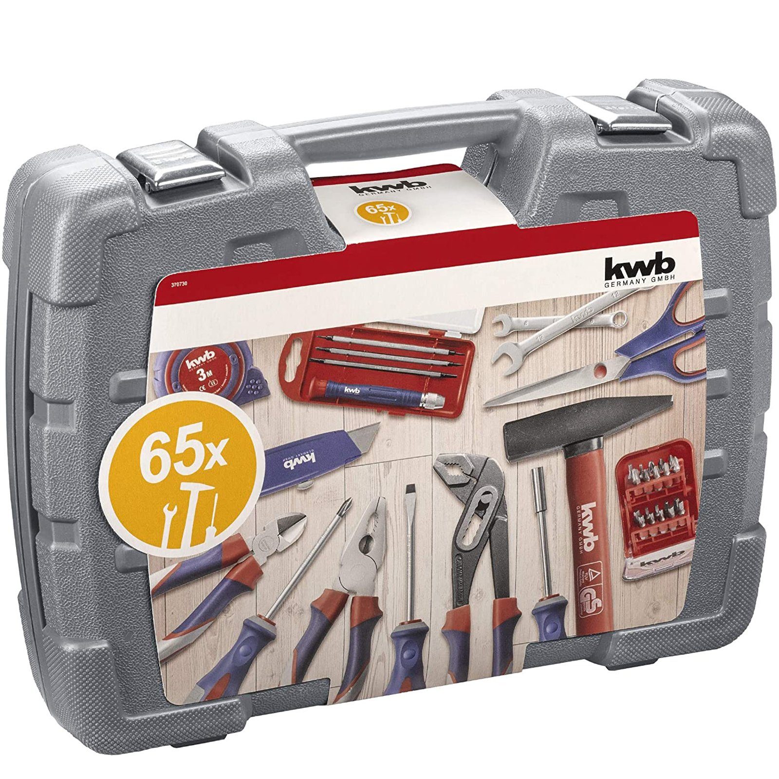 Werkzeugset kwb (Set) Werkzeug-Koffer inkl. gefüllt, kwb 65-teilig, Werkzeug-Set, robust,