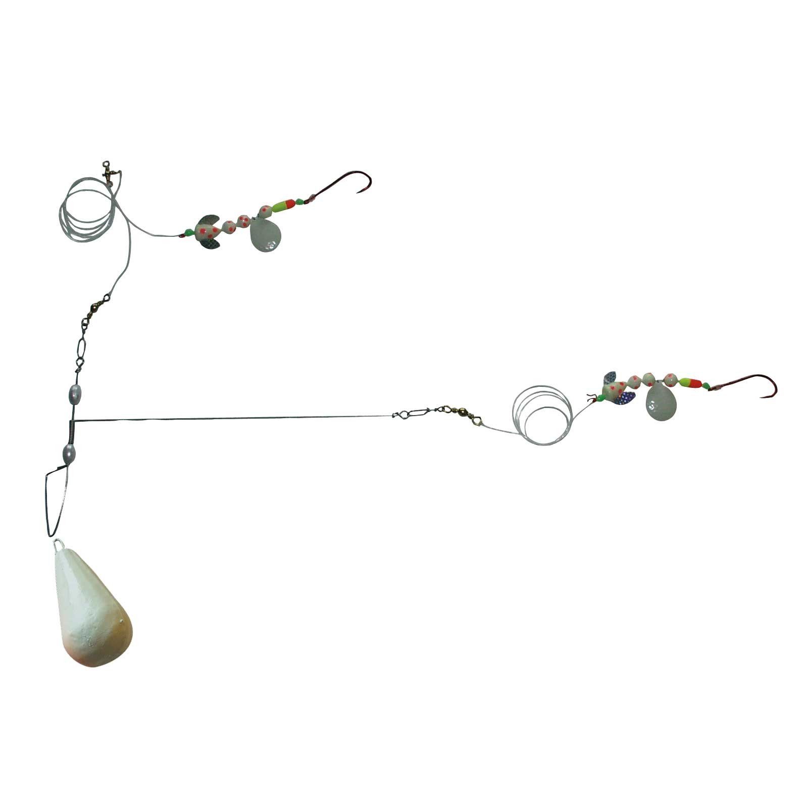 Dieter Eisele Gummimakks Vorfach Schwarz 2 Haken 10/0 160cm 1,20mm, Meerespaternoster Für Dorsch
